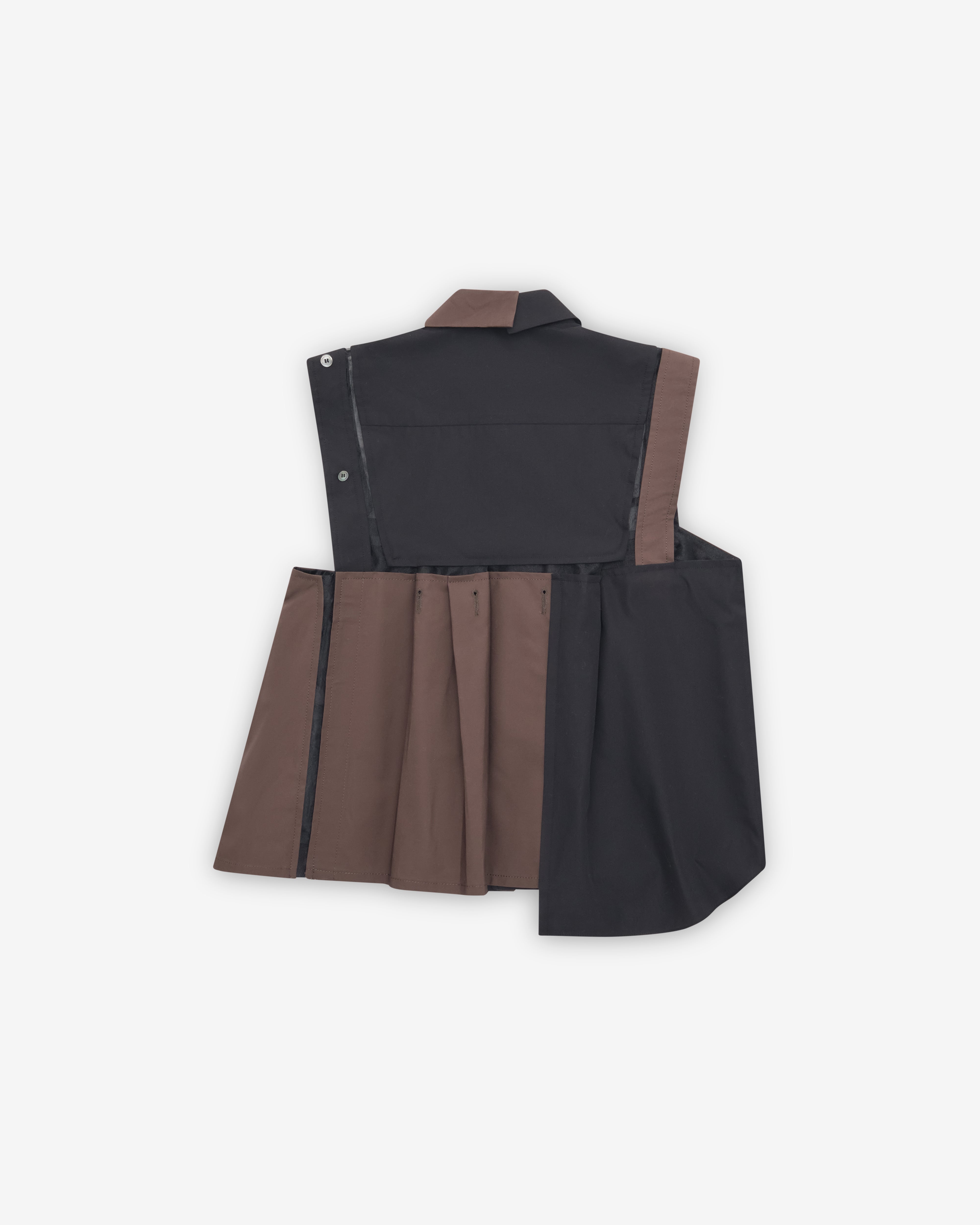 Sacai: Women's Weather Shirt (Black/Dark Khaki) | DSMNY E-SHOP