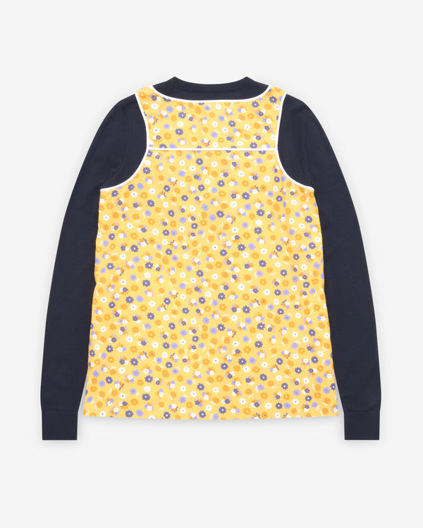 Miu Miu - Women's Poplin And Wool Knit Top - (Yellow/Purple)