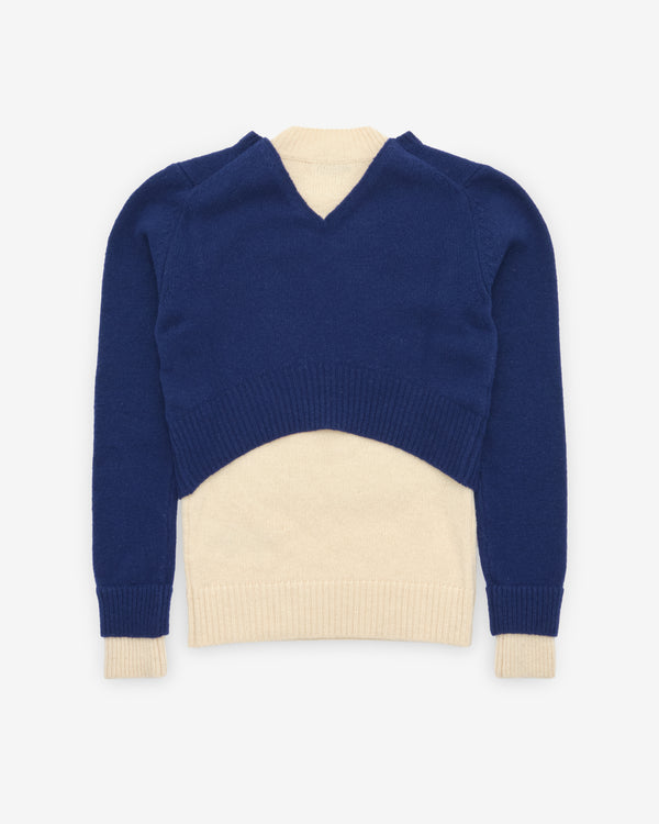 Jil Sander - Women's Double-Layer Sweater - (Moon/River)