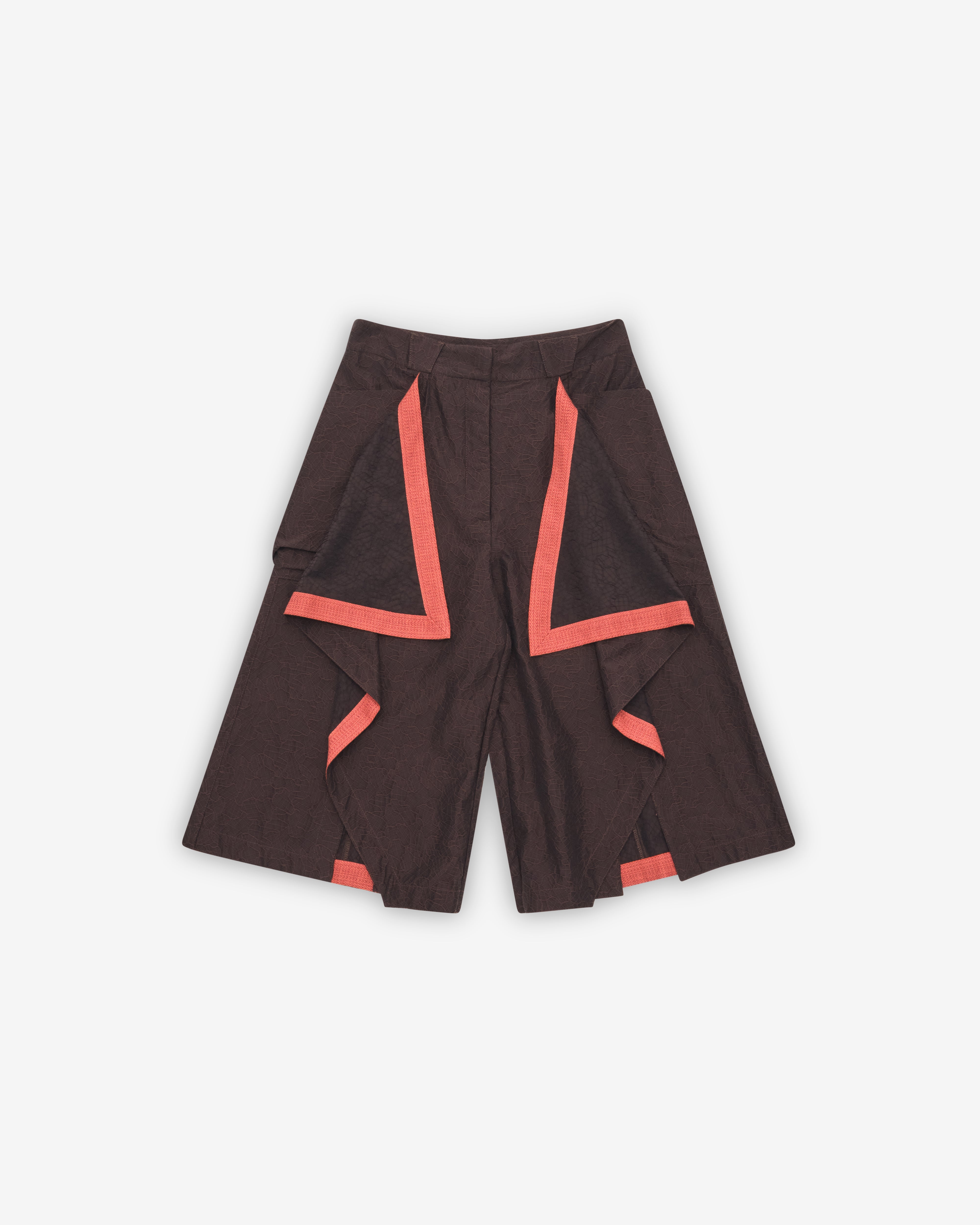 Kiko Kostadinov: Women's Dahlia Draped Shorts (Dark Elm) | DSMNY E