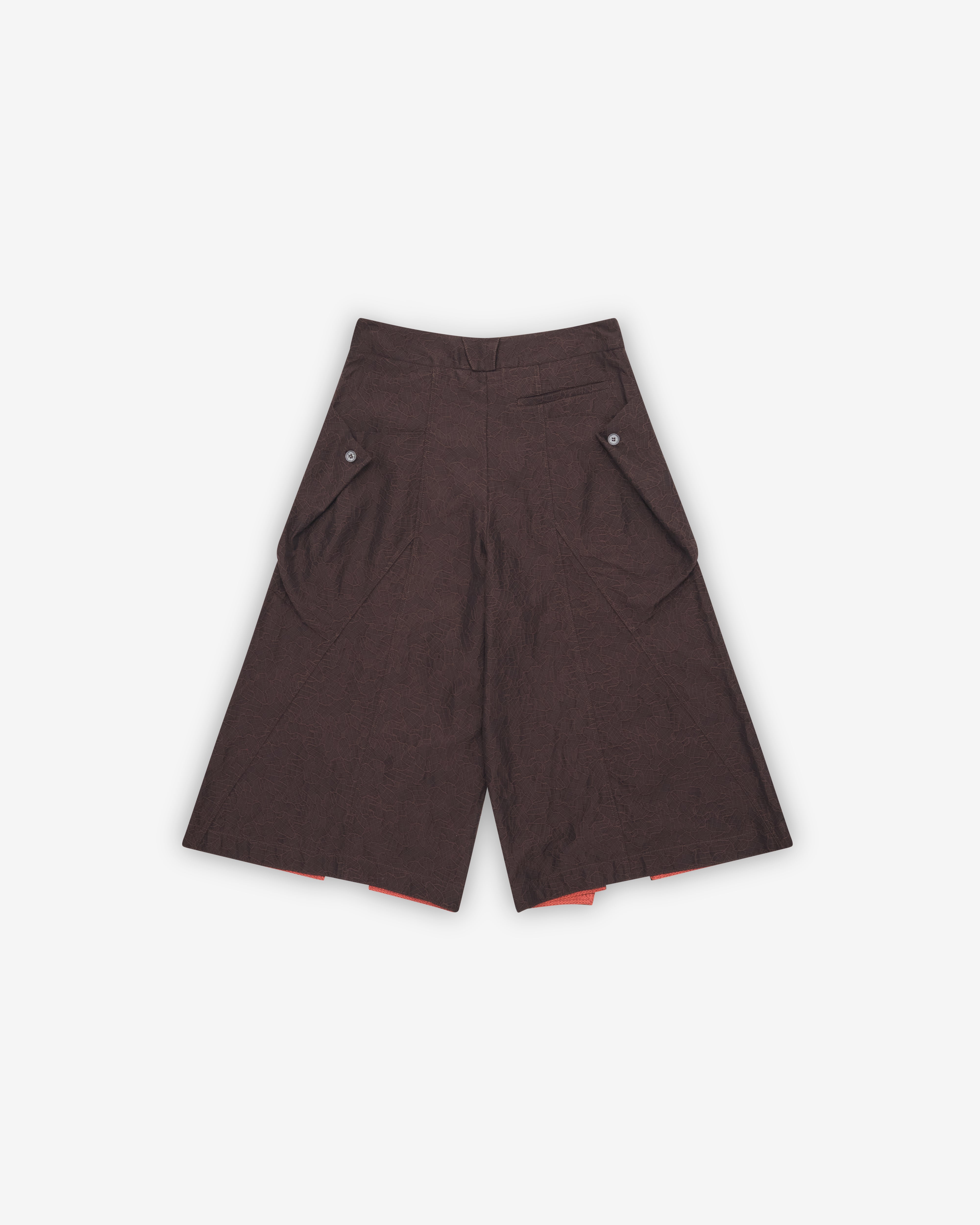 Kiko Kostadinov: Women's Dahlia Draped Shorts (Dark Elm) | DSMNY E
