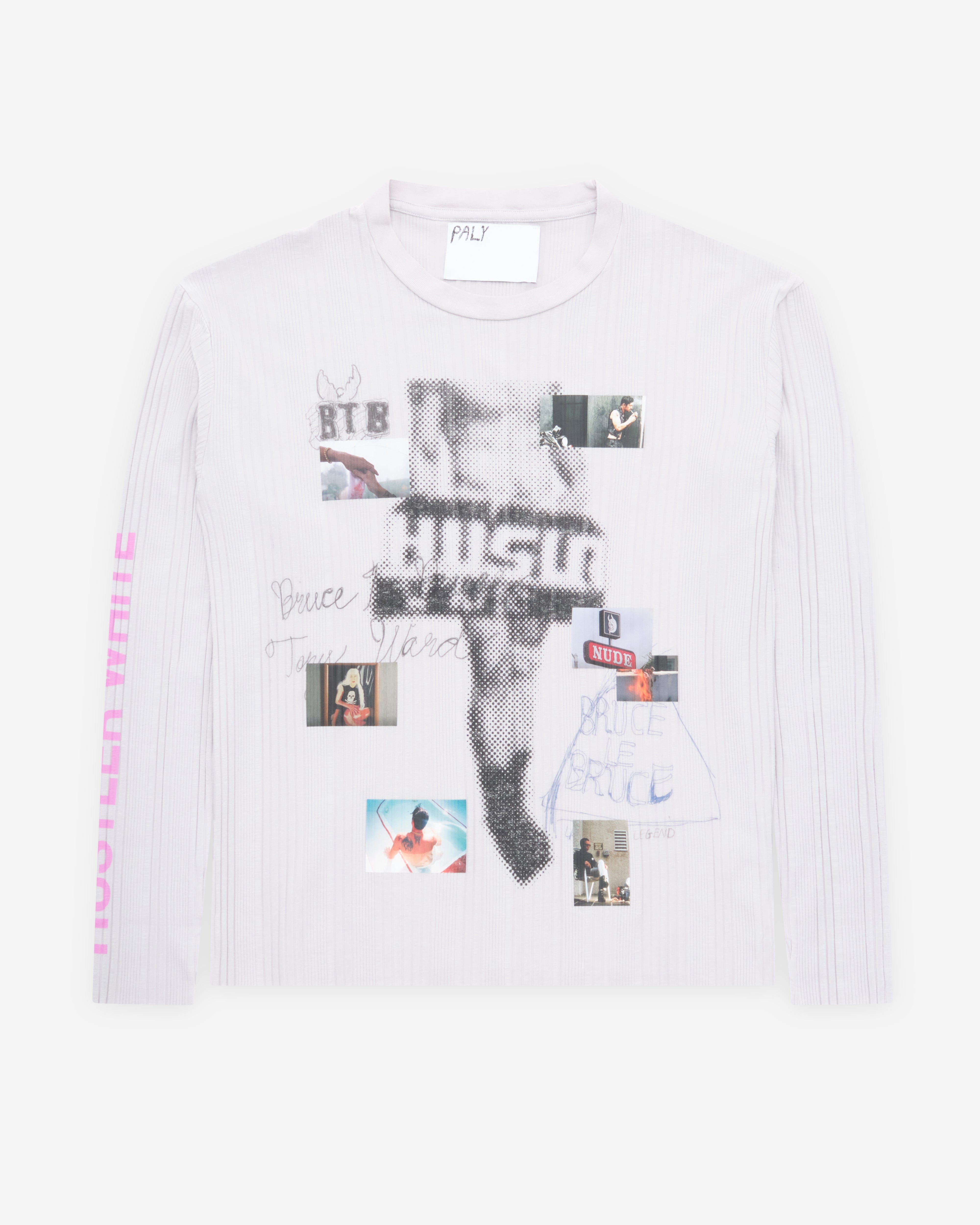 PERVERZE ☆ Slit Double Long Tee / White Evi11 Twin Vintage - Survival Long Sleeve – Hazel Boutique