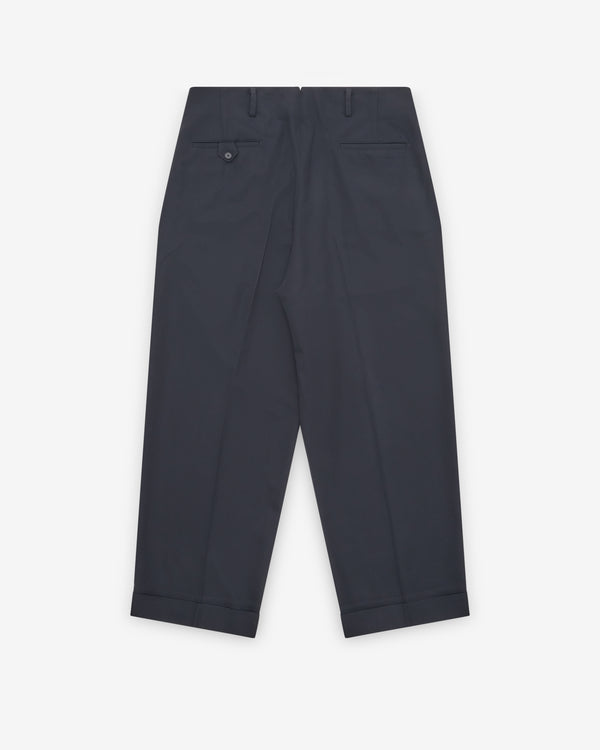 A.Presse - Men's Wool Wide Tapered Trousers - (Navy)