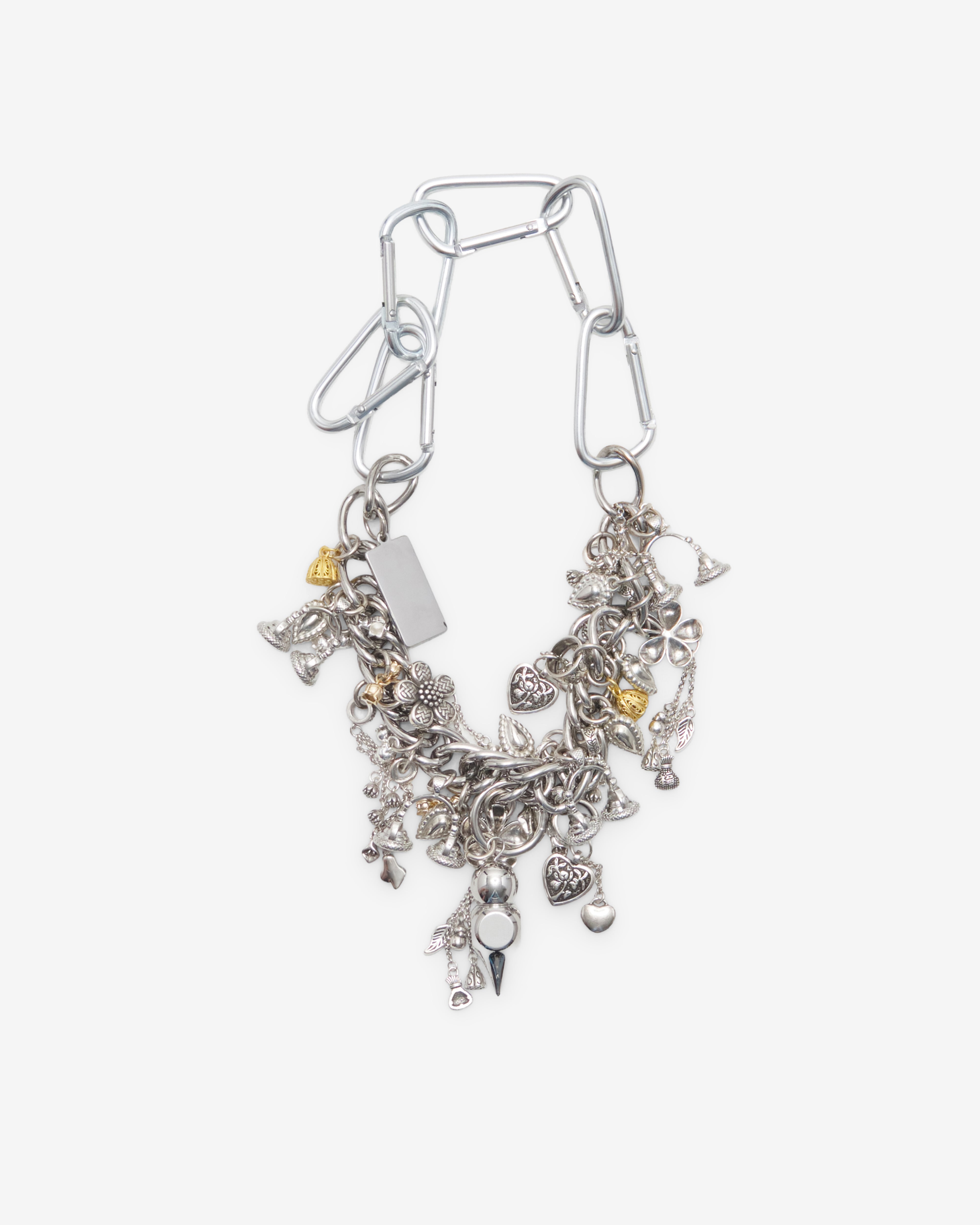 Chopova Lowena: Women's Dangle Carabiner Necklace (Silver) | DSMNY
