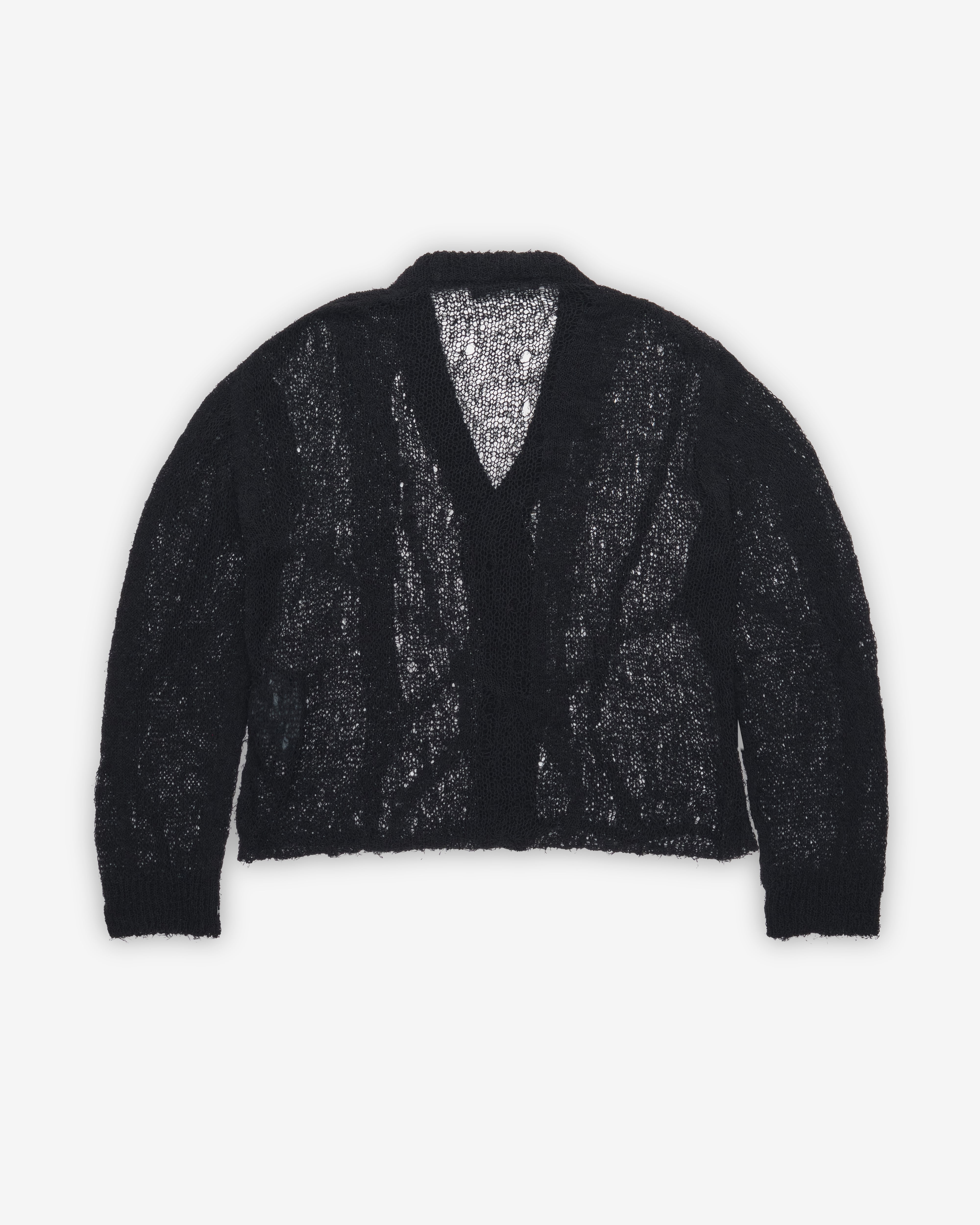 Our Legacy: Men's Academy Cardigan (Black Ragged Open Linen
