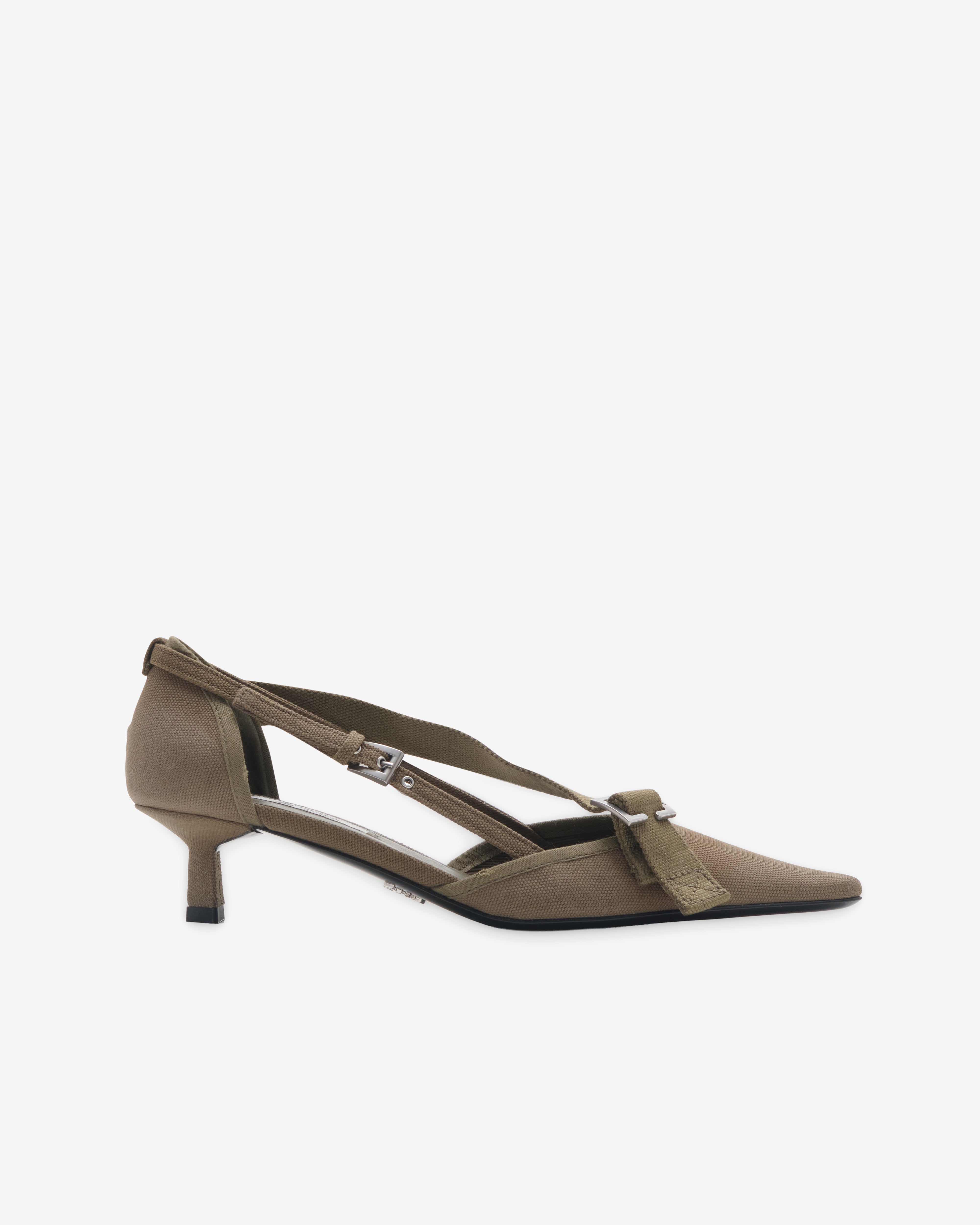 Prada: Women's Canvas Pumps (Military Green) | DSMNY E-SHOP