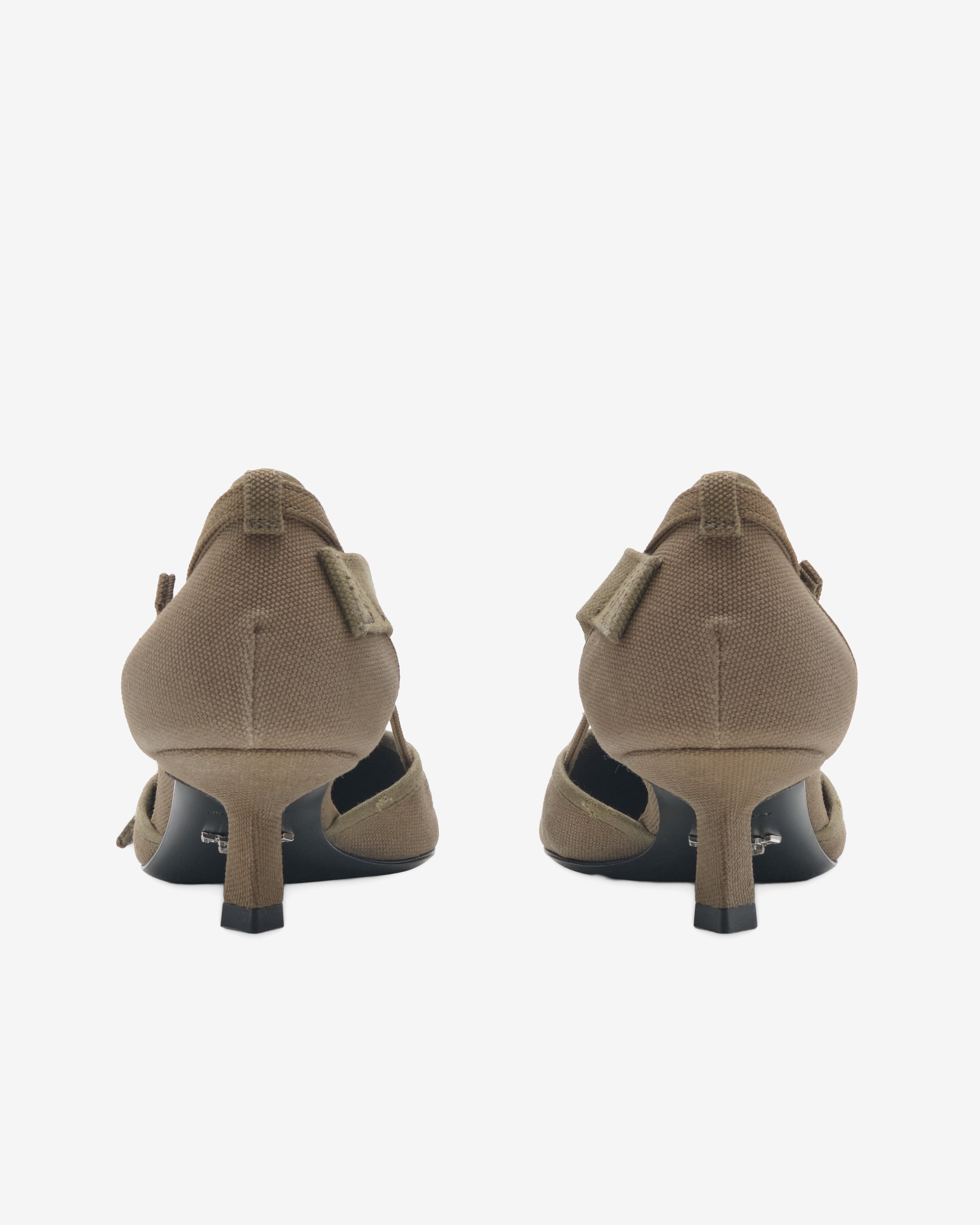Prada: Women's Canvas Pumps (Military Green) | DSMNY E-SHOP