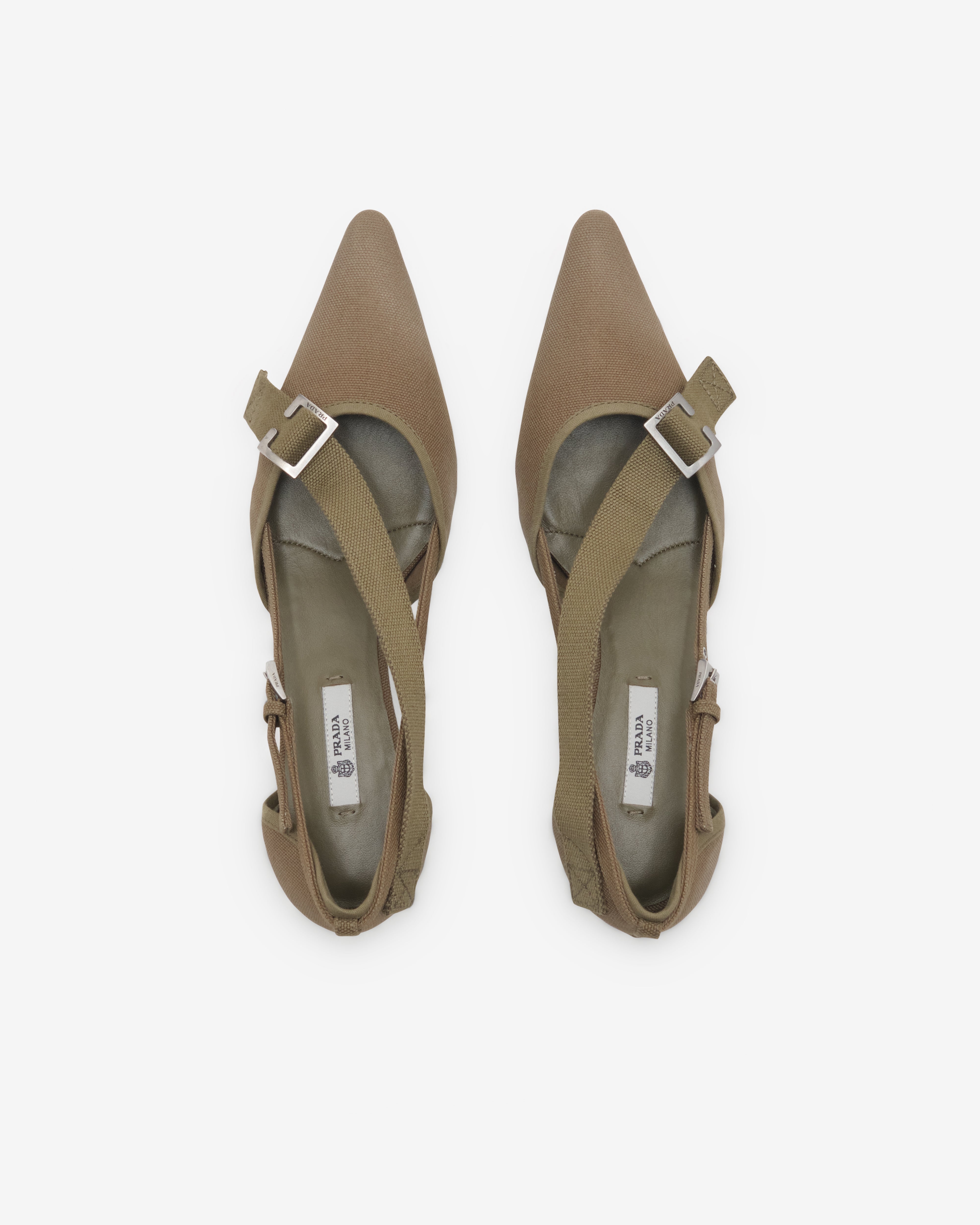 Prada: Women's Canvas Pumps (Military Green) | DSMNY E-SHOP