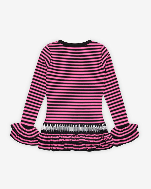 Chopova Lowena - Women's Ruffle Carabiner Cardigan - (Pink/Black)