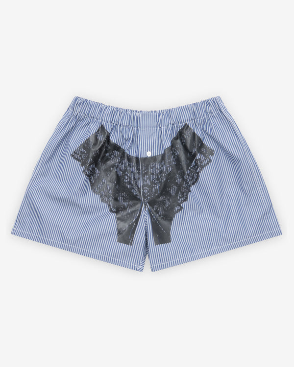 Vaquera - Women's Trompe L'Oeil Boxer Shorts - (White/Blue)