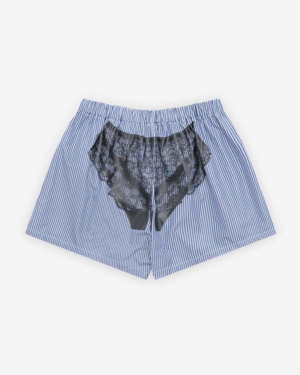 Vaquera - Women's Trompe L'Oeil Boxer Shorts - (White/Blue)