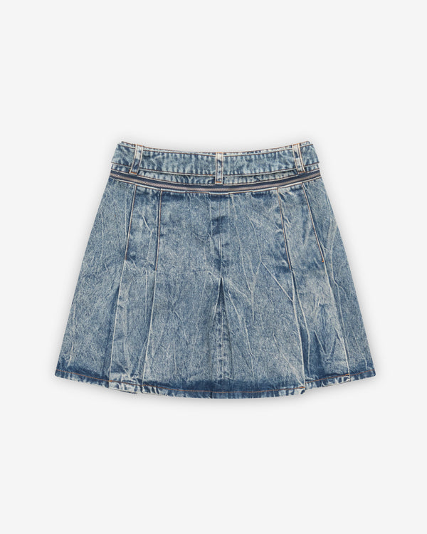 Vaquera - Women's Denim Carwash Skirt - (Blue)