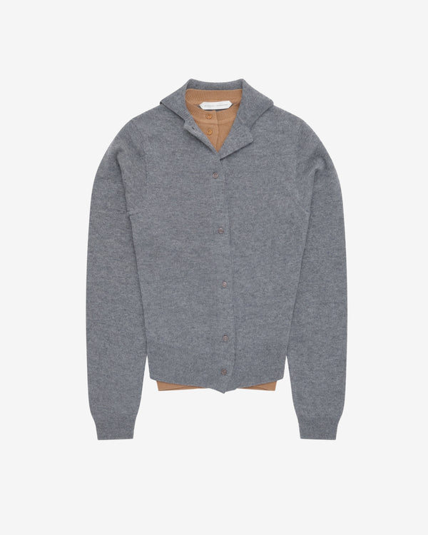 August Barron - Women's Double Cardigan - (Grey/Beige)