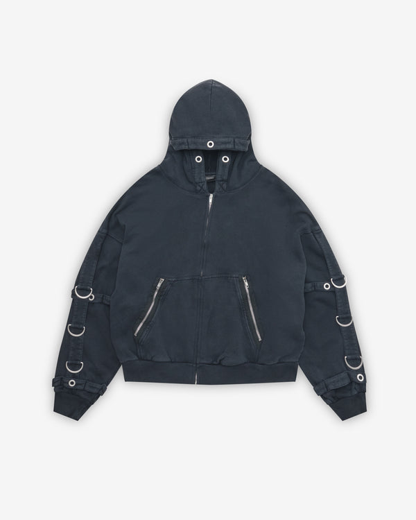 Balenciaga - Men's D-Ring Cargo Zip Up Hoodie - (Faded Black)