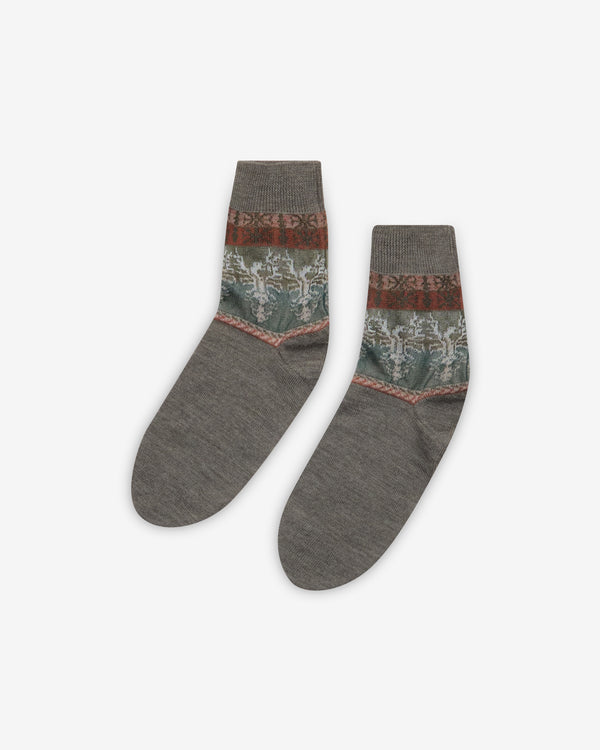 Oscar Ouyang - Men's Eagle Fairisle Socks - (Khaki)