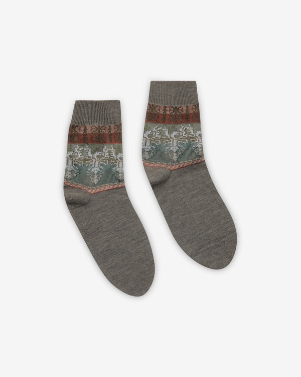 Oscar Ouyang - Men's Eagle Fairisle Socks - (Khaki)