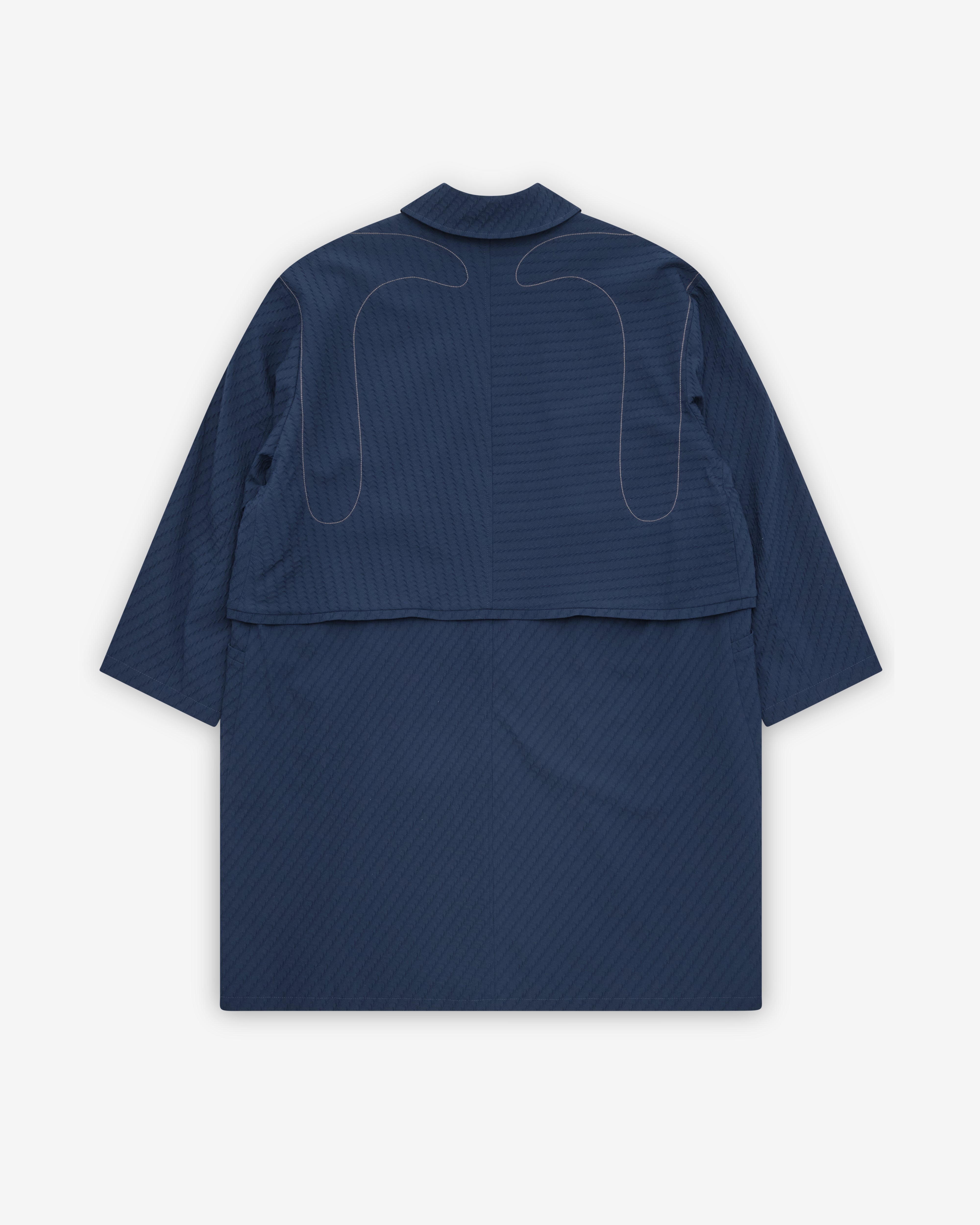 Kiko Kostadinov: Men's Euri K-Shoulder Coat (Abyss Blue) | DSMNY E