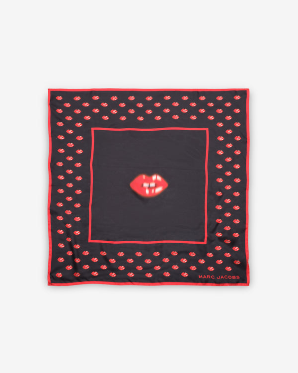 Marc Jacobs - Women's Blurred Lips Square Scarf - (Black/Multi)