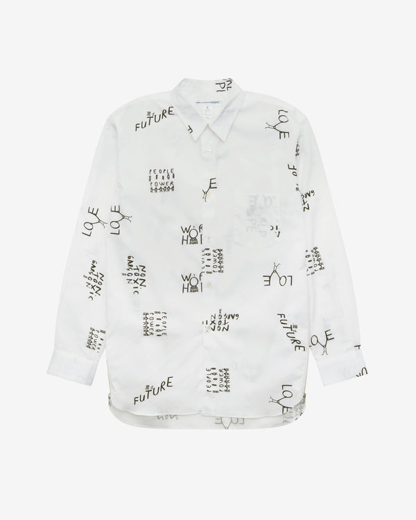 CDG Shirt - Men's Tomorrow Future Zip Shirt - (White)