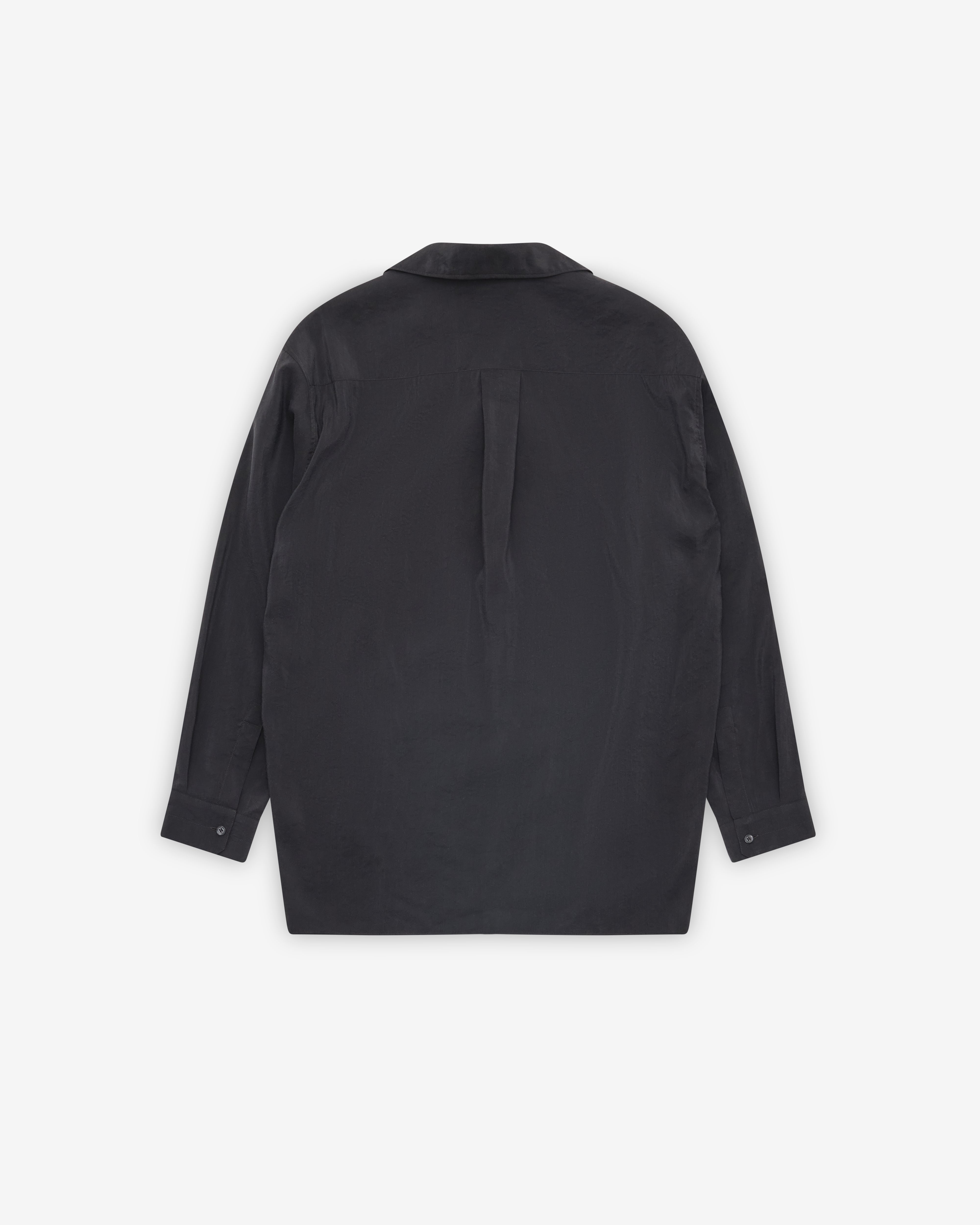Lemaire: Men's Convertible Collar Shirt (Black) | DSMNY E-SHOP