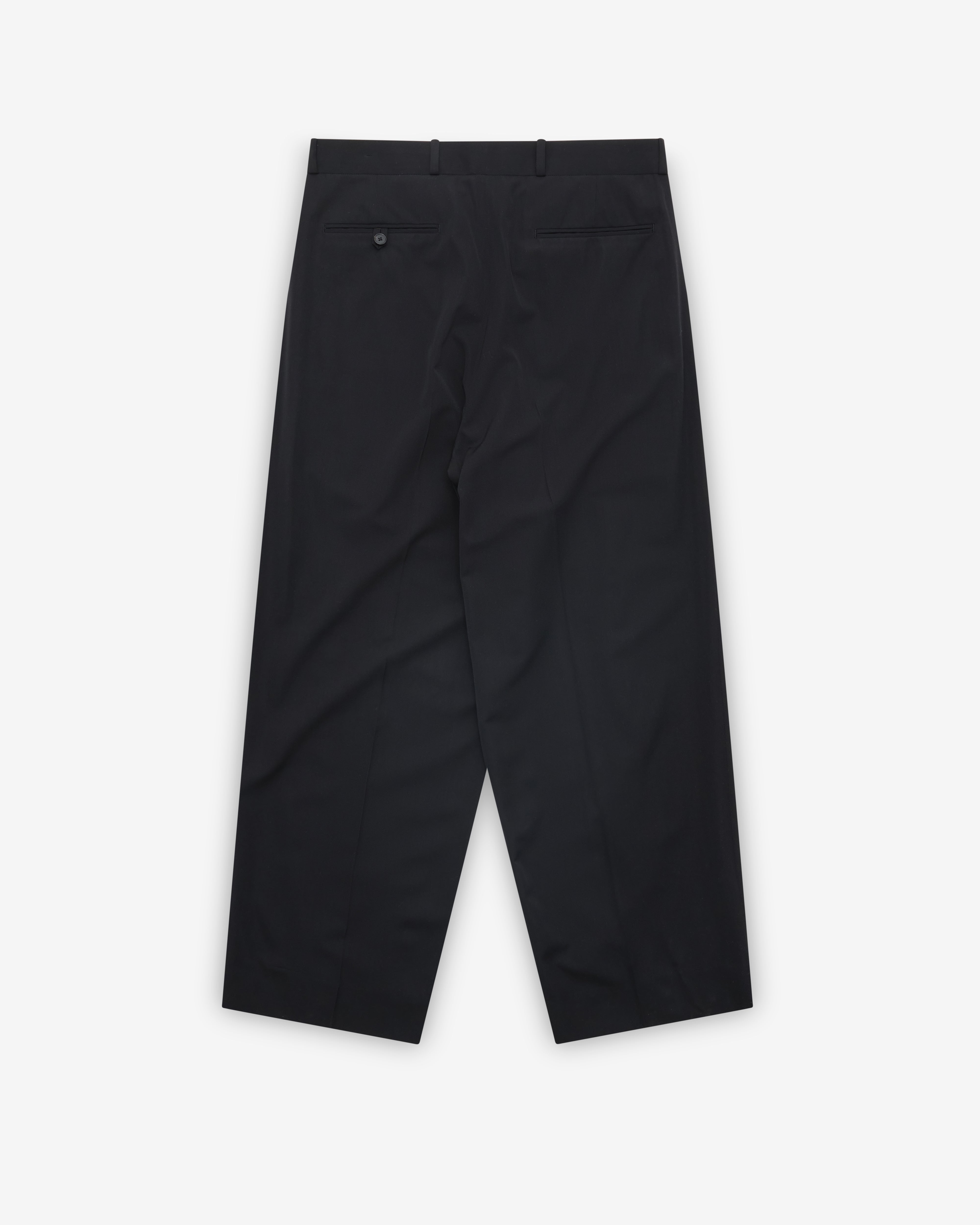 A.Presse: Men's Wool Rayon Wide Trousers (Black) | DSMNY E-SHOP