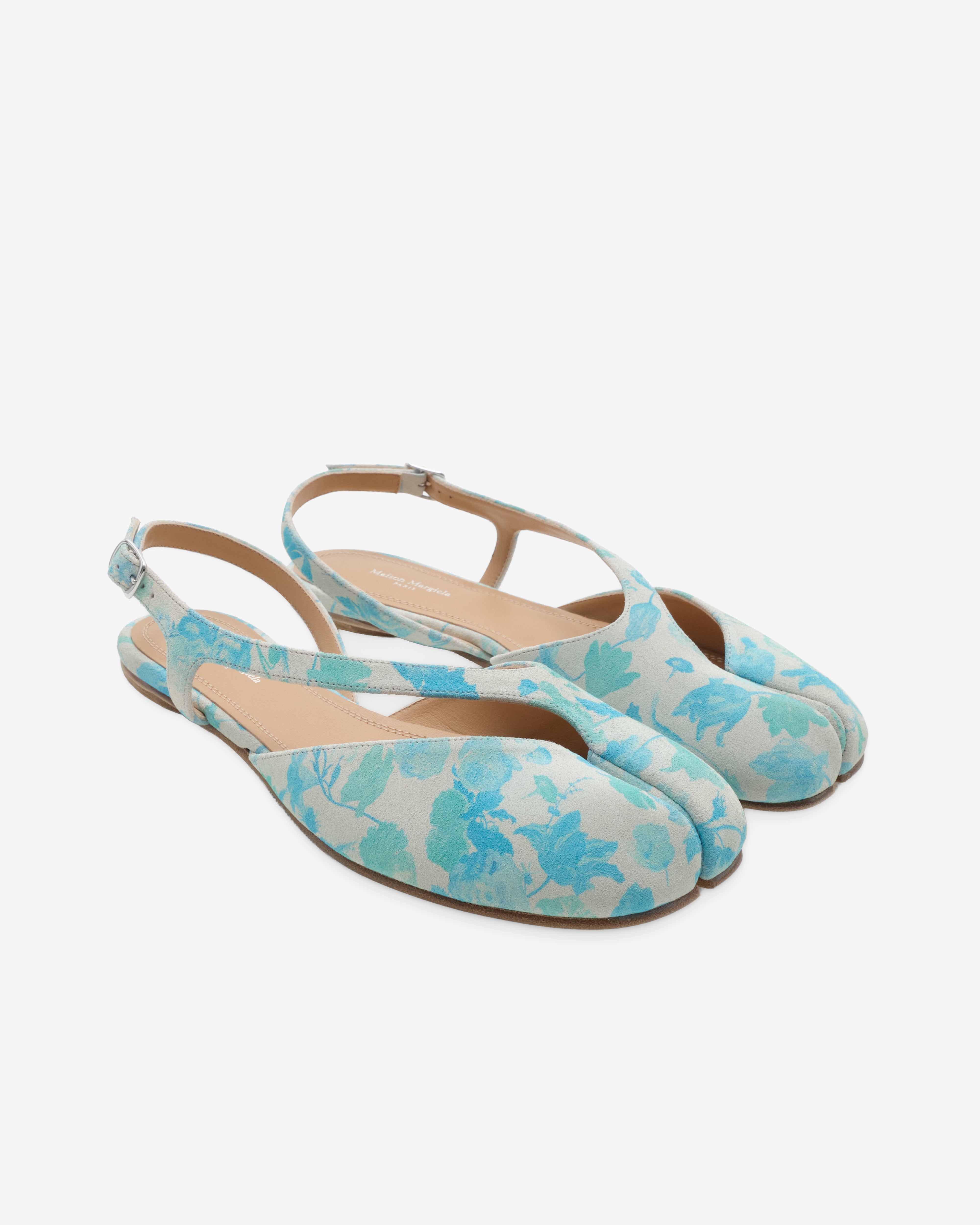 Maison Margiela: Women's Tabi Slingback Sandal (White/Light Blue