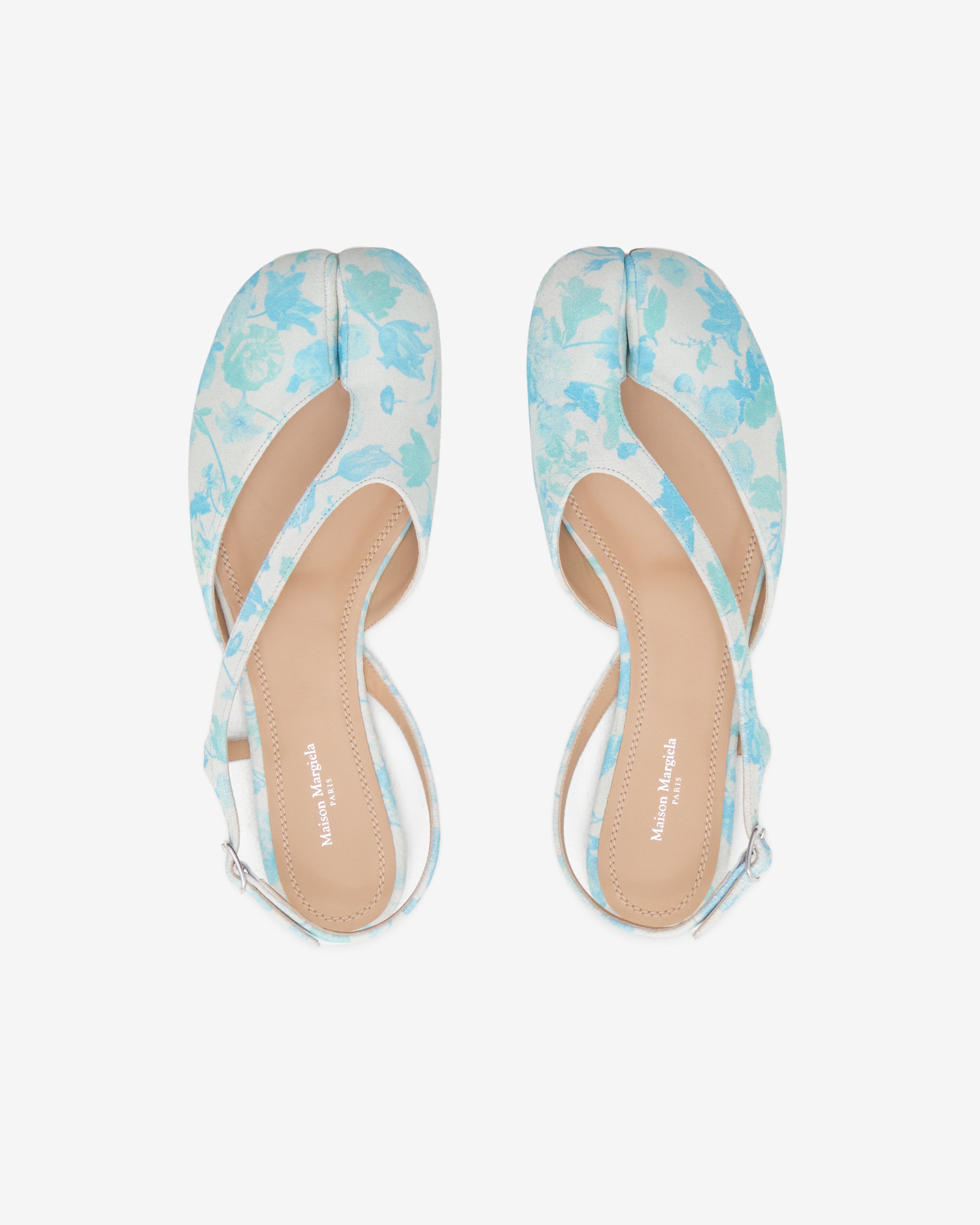 Maison Margiela: Women's Tabi Slingback Sandal (White/Light Blue