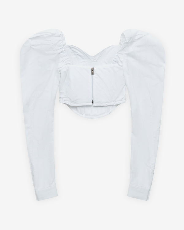 Vivienne Westwood - Women's Long Sleeve Sunday Corset Top - (White/Stripe)