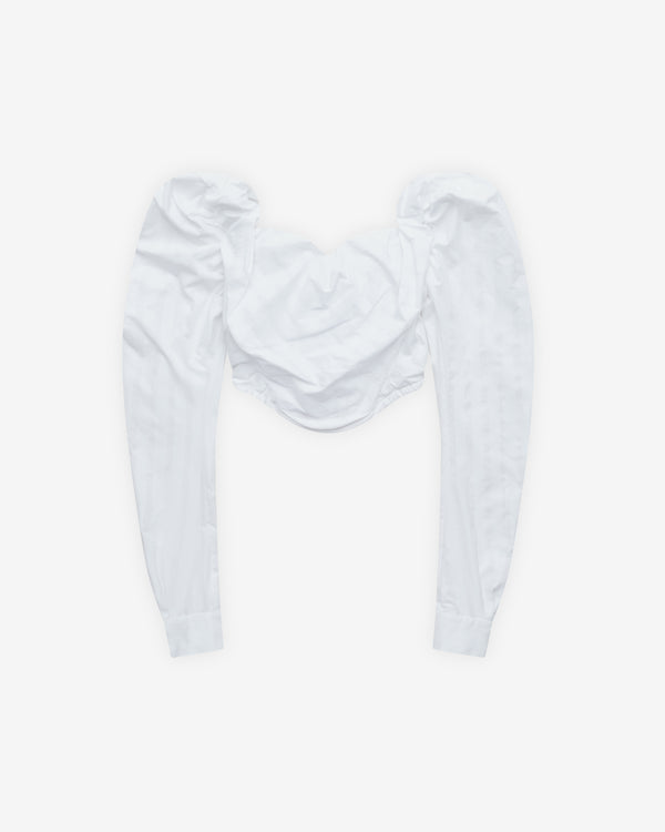 Vivienne Westwood - Women's Long Sleeve Sunday Corset Top - (White/Stripe)