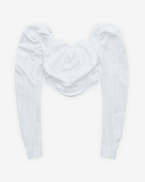 Vivienne Westwood - Women's Long Sleeve Sunday Corset Top - (White/Stripe)