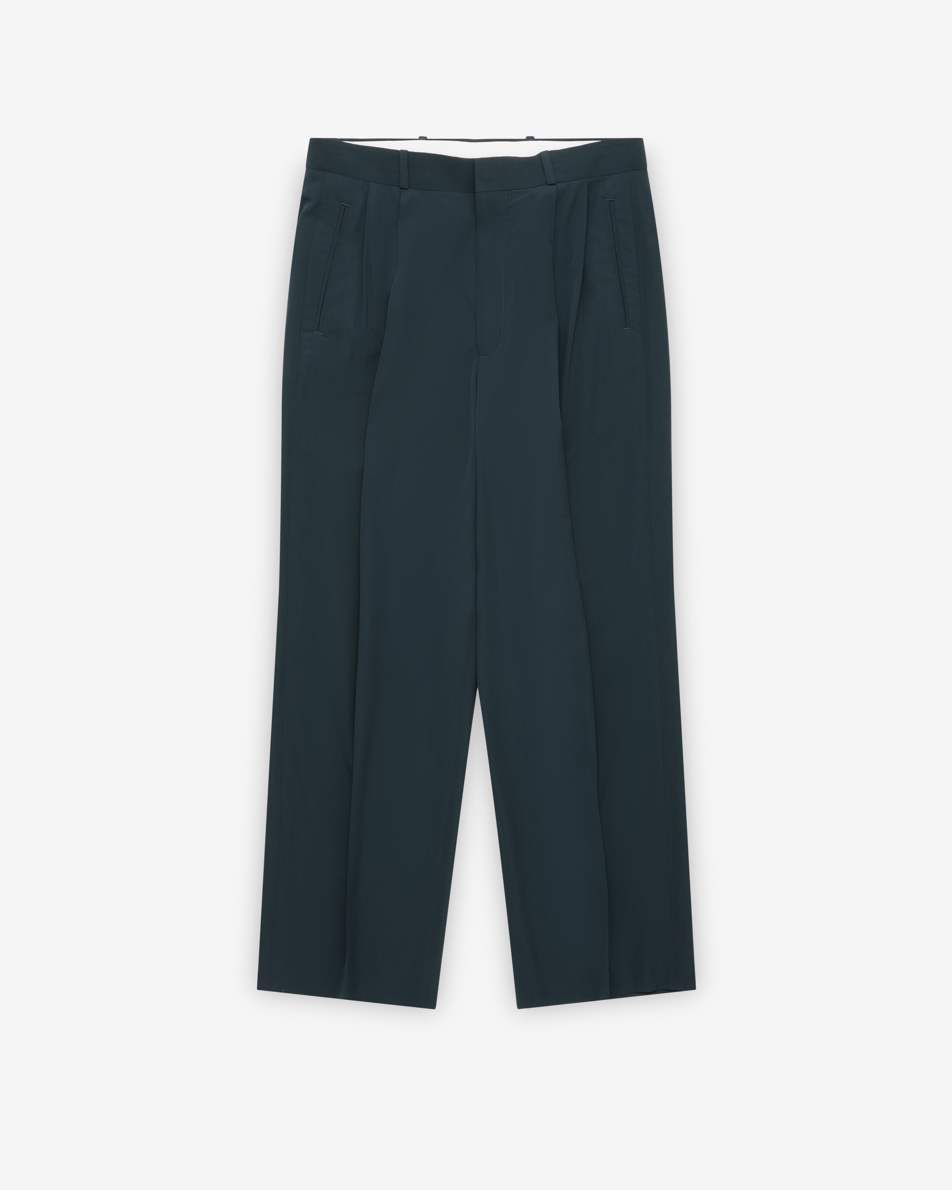 A.Presse: Men's Wool Rayon Wide Trousers (Green) | DSMNY E-SHOP