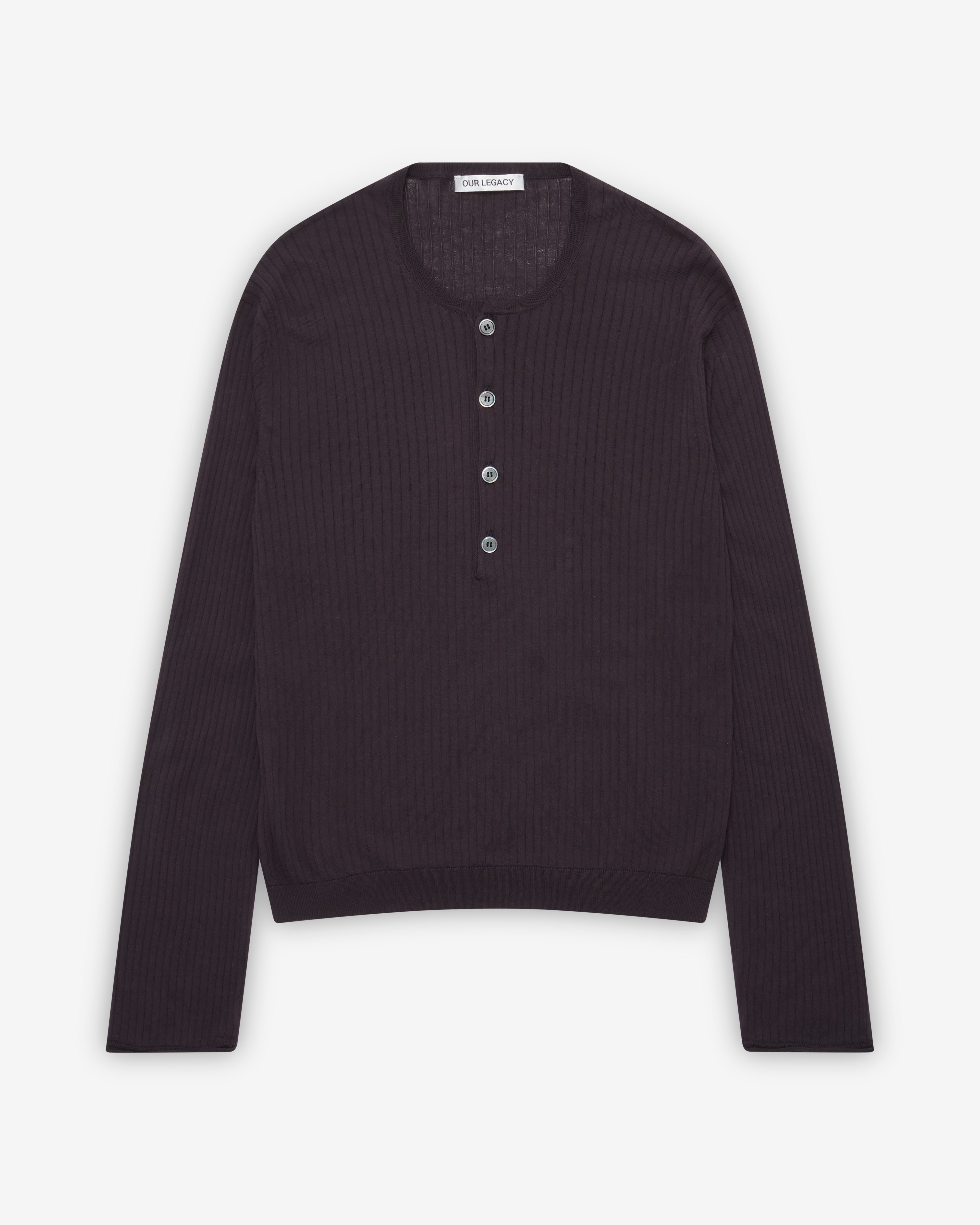 トップス OUR LEGACY FINE HENLEY 46 Our Legacy: Men's Fine Henley (Noble Navy Cotton Crepe) | DSMNY E-SHOP