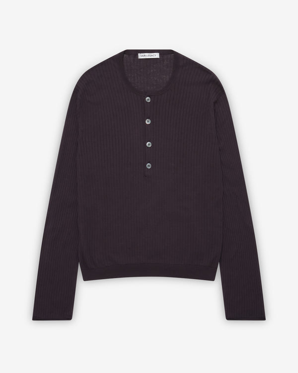 Our Legacy - Men's Fine Henley - (Noble Navy Cotton Crepe)