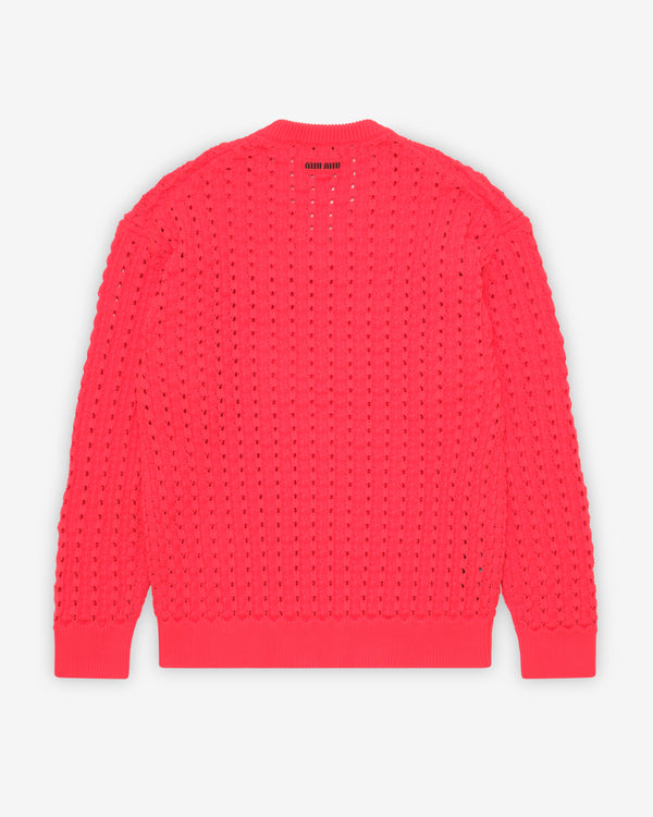 Miu Miu - Men's Technical Yarn V-Neck Sweater - (Red)