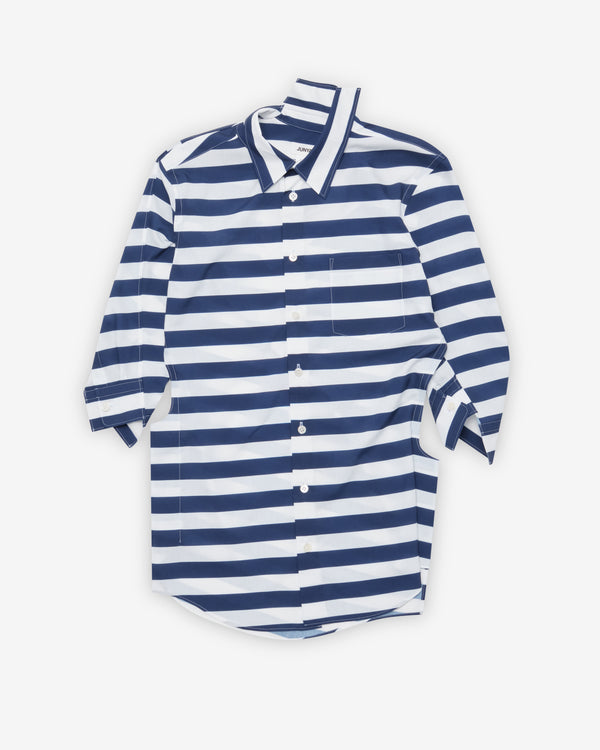 Junya Watanabe - Women's Striped Blouse - (Navy/White)