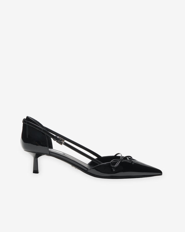 Prada - Women's Open Side Patent Leather Pumps - (Black)