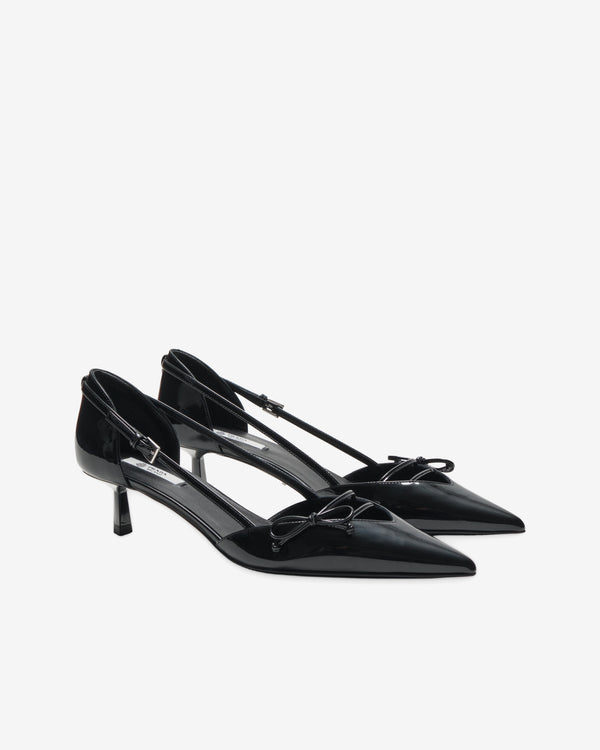 Prada - Women's Open Side Patent Leather Pumps - (Black)