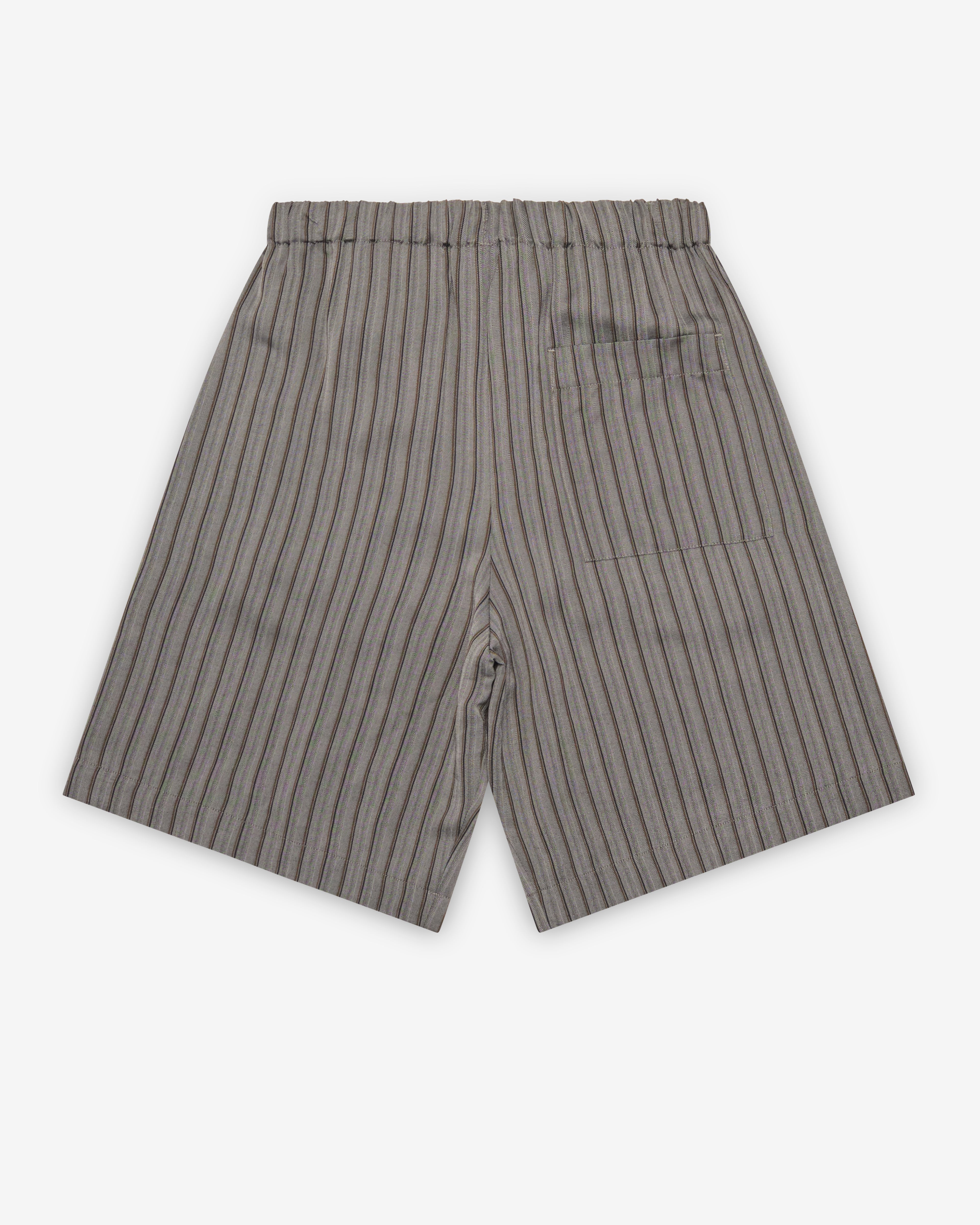 Dries Van Noten: Men's Striped Shorts (Grey) | DSMNY E-SHOP