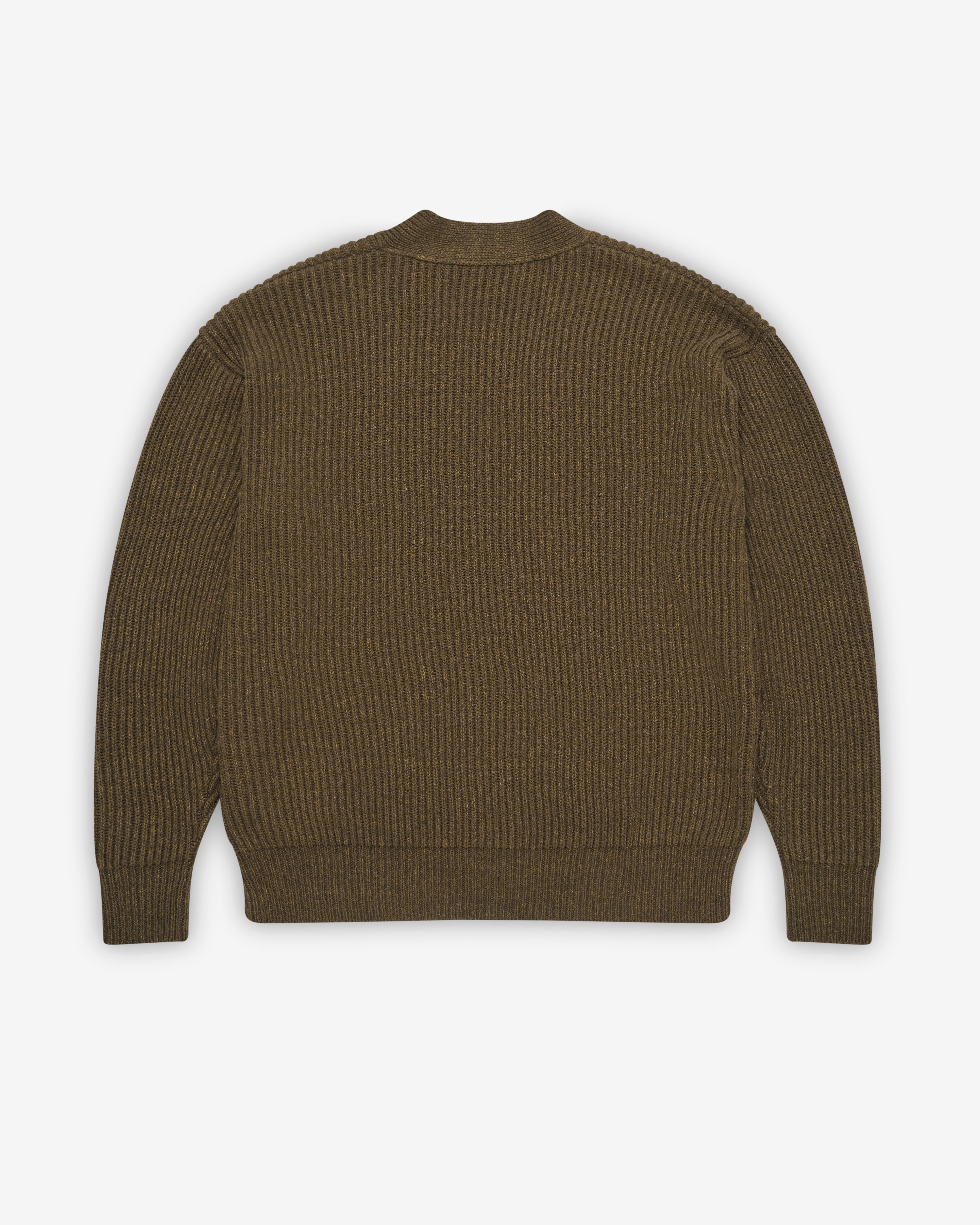 A.Presse: Men's Silk Linen Lilian Cardigan (Olive) | DSMNY E-SHOP