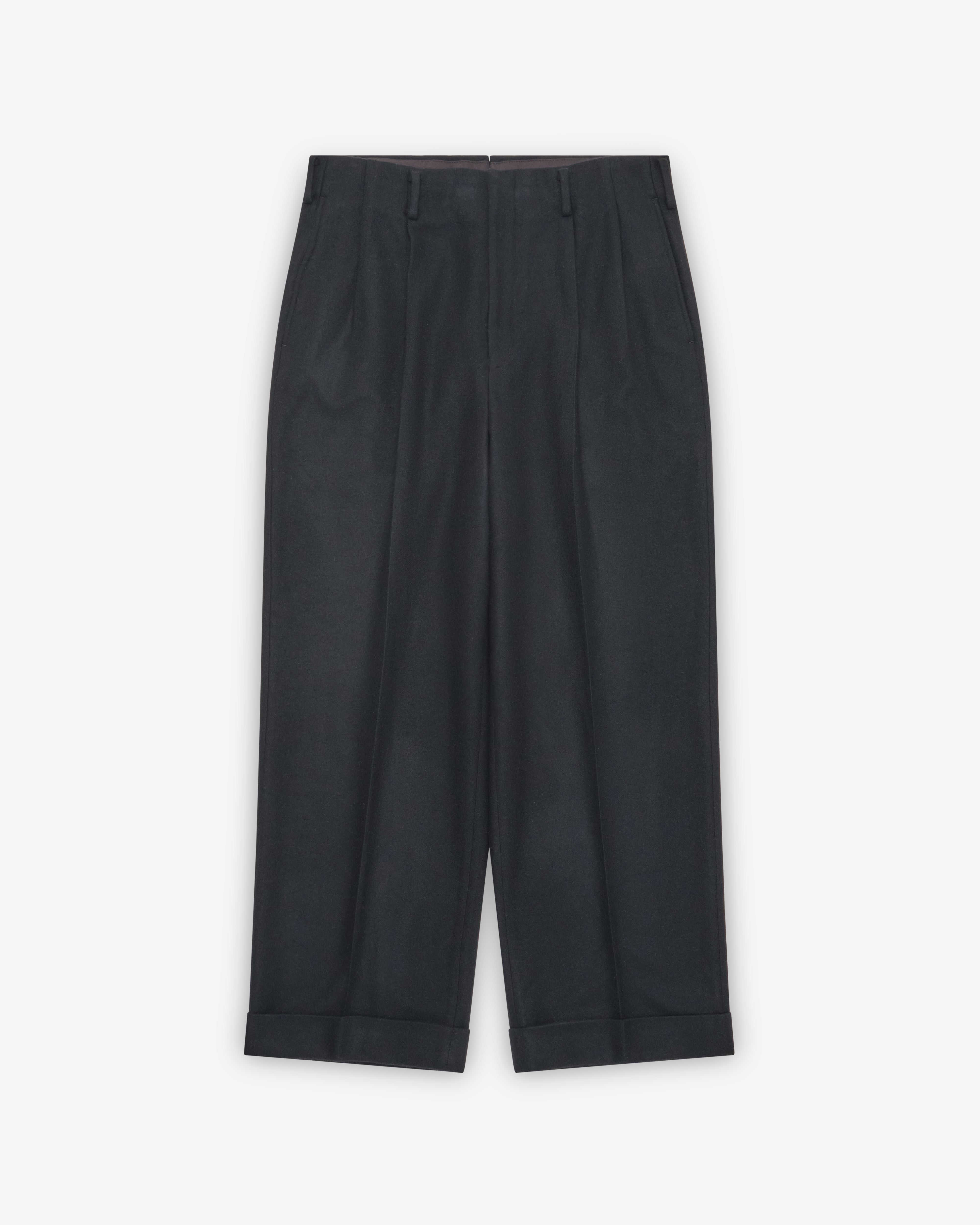 A.Presse: Men's Wide Tapered Trousers (Black) | DSMNY E-SHOP
