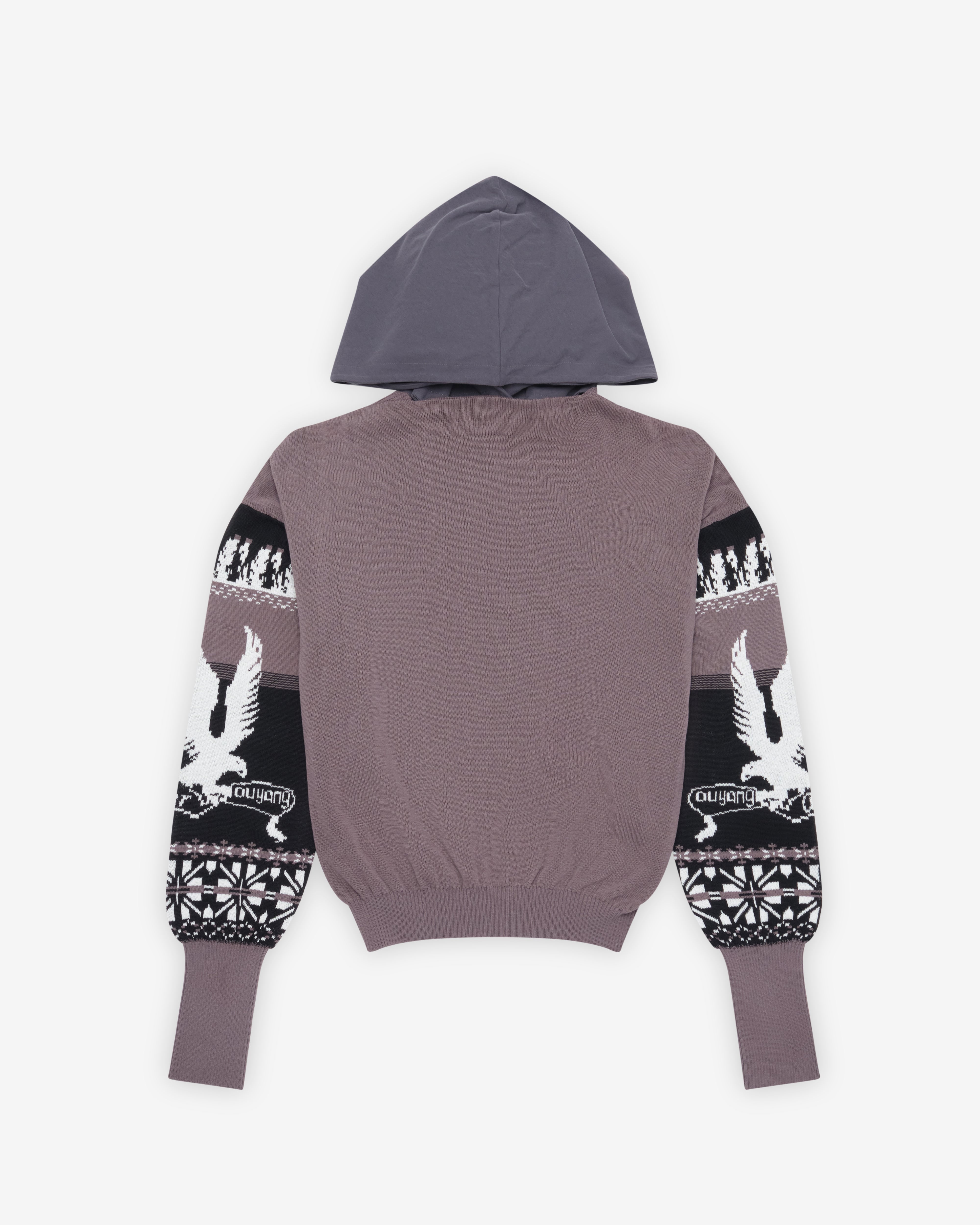 Oscar Ouyang: Men's Fairisle Hoodie (Grey) | DSMNY E-SHOP