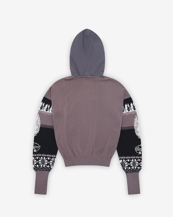 Oscar Ouyang - Men's Fairisle Hoodie - (Grey)