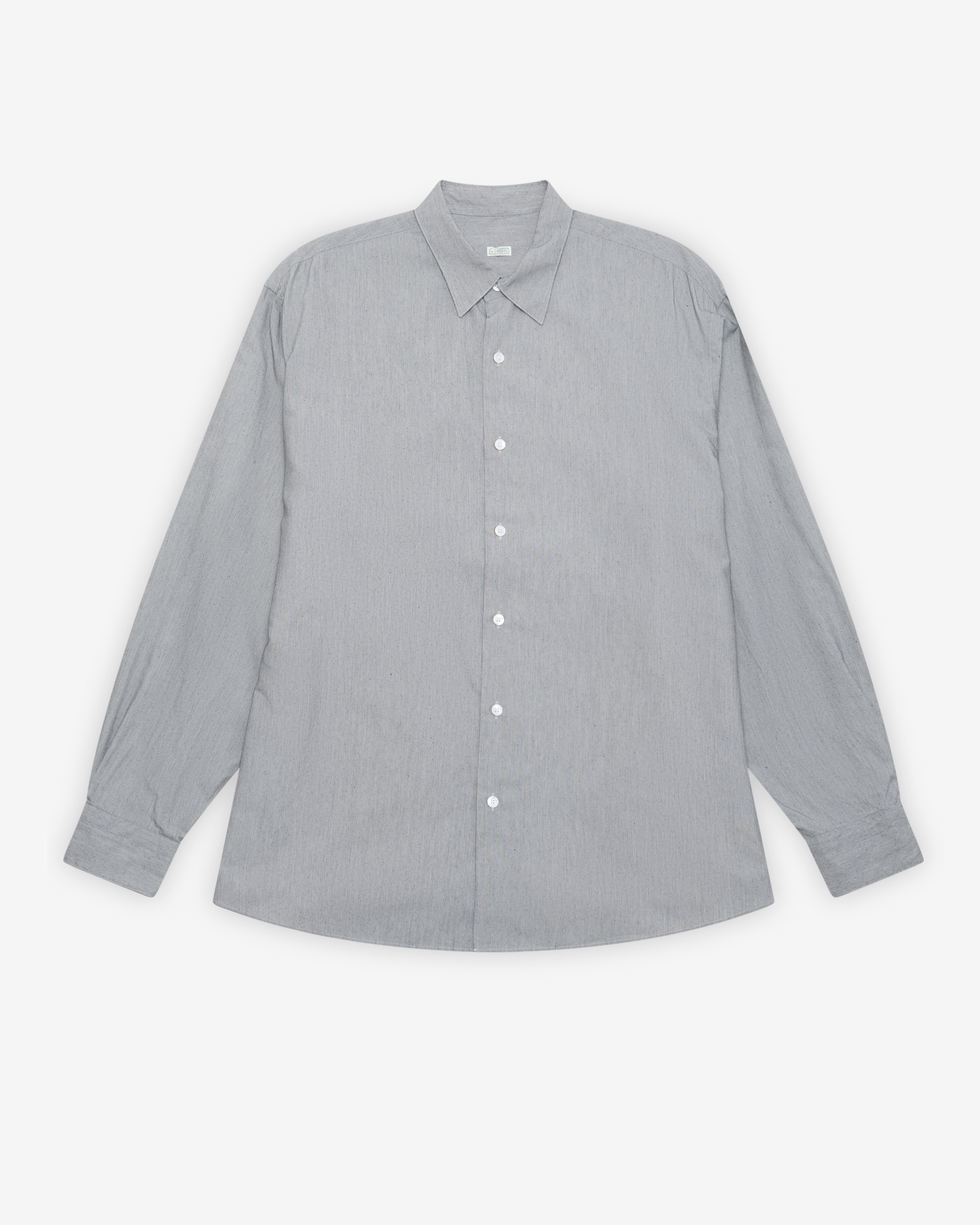 A.Presse: Men's Silk Regular Collar Shirt (Gray) | DSMNY E-SHOP