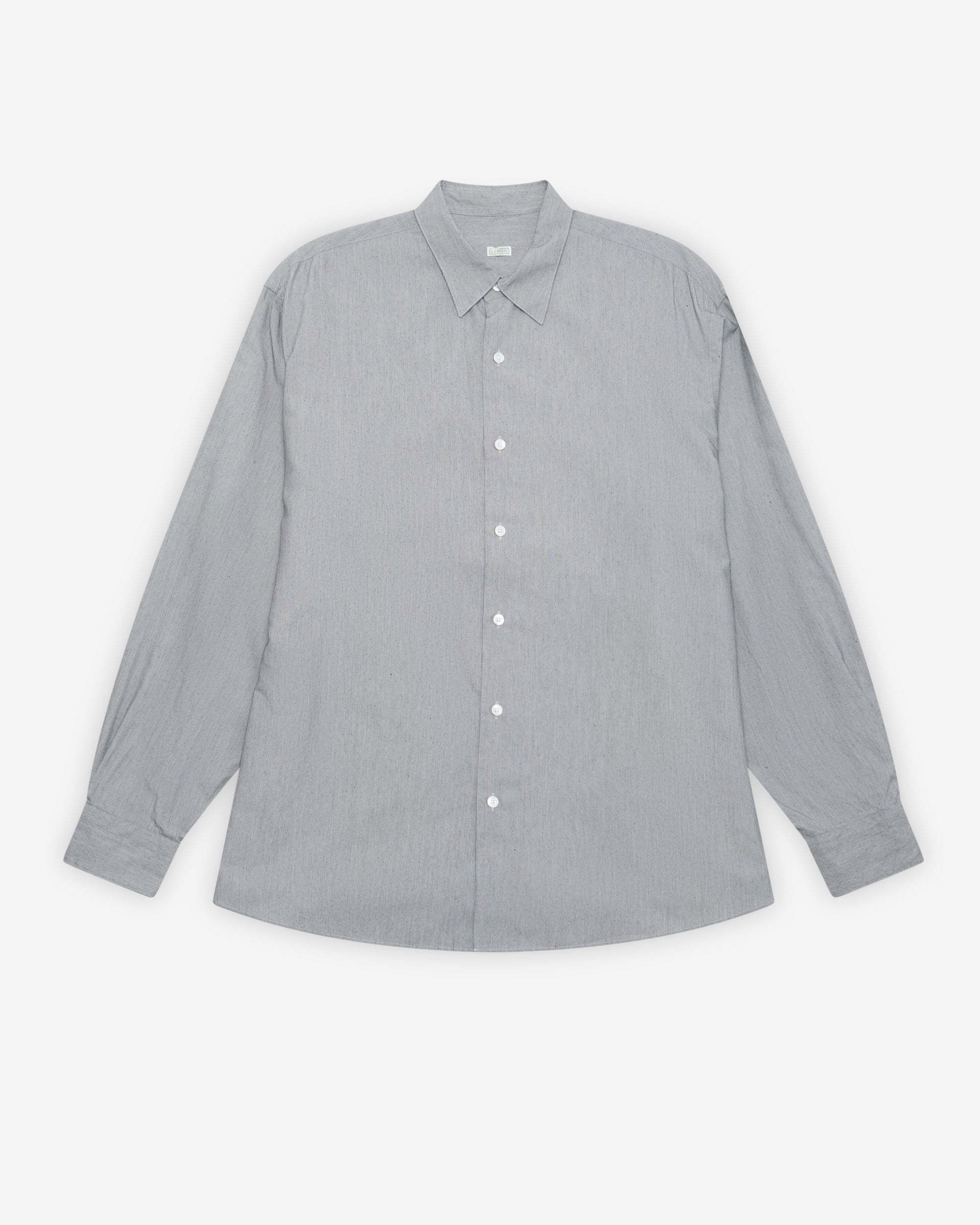 mens grey dress shirt A.Presse - Men's Silk Regular Collar Shirt