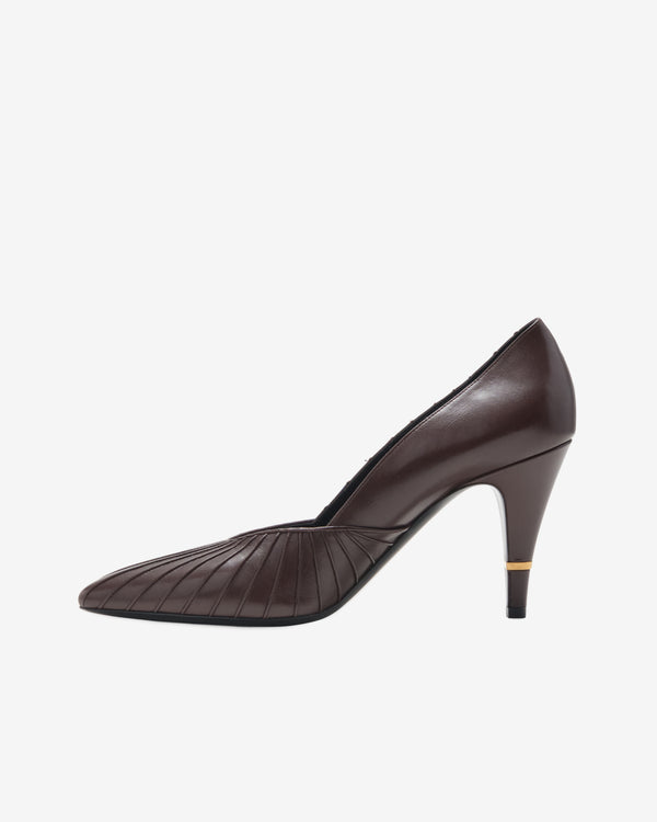 Versace - Women's Gianni Leather Pumps - (Mocha/Gold)