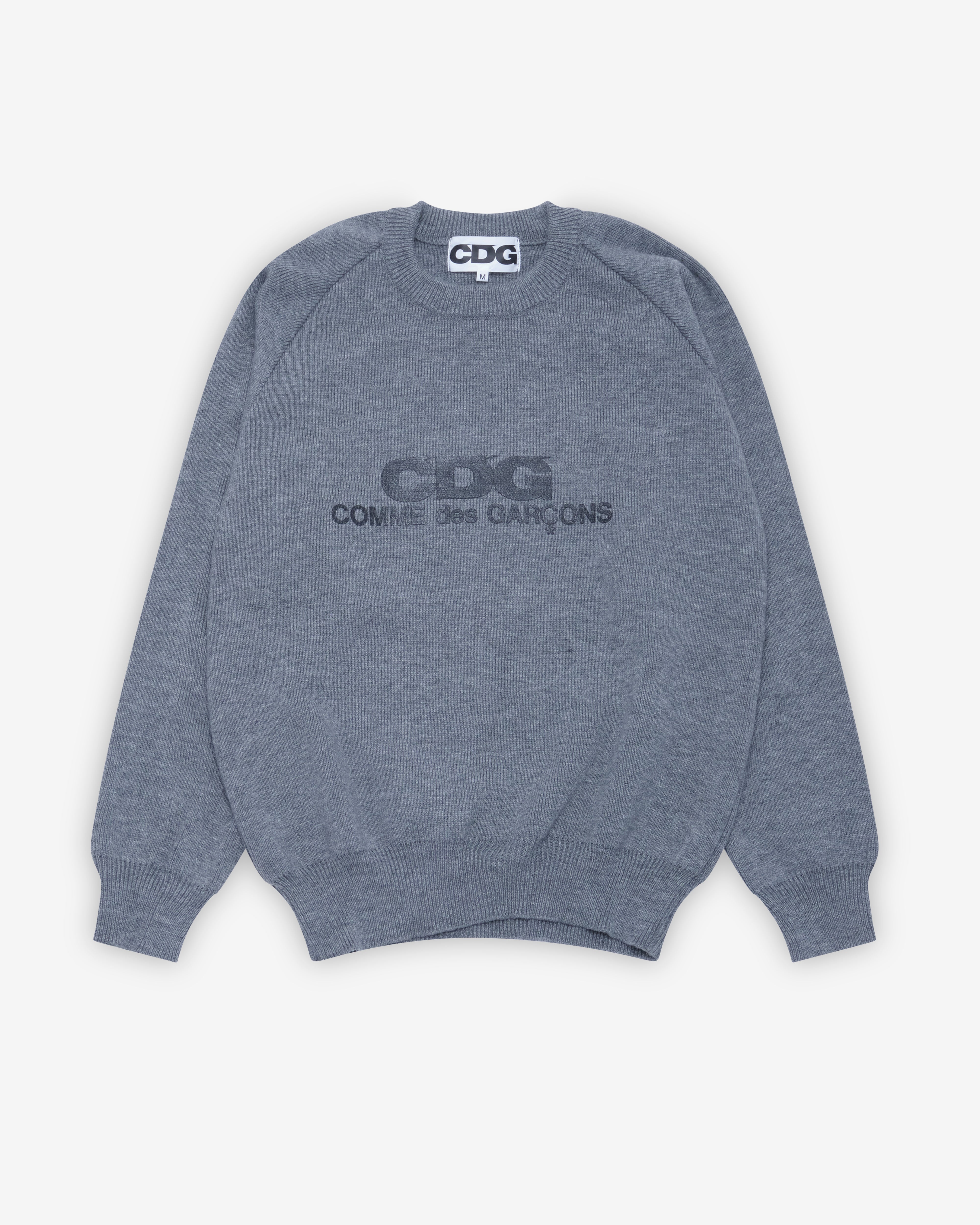 CDG: Rib Stitch School Pullover (Grey) | DSMNY E-SHOP