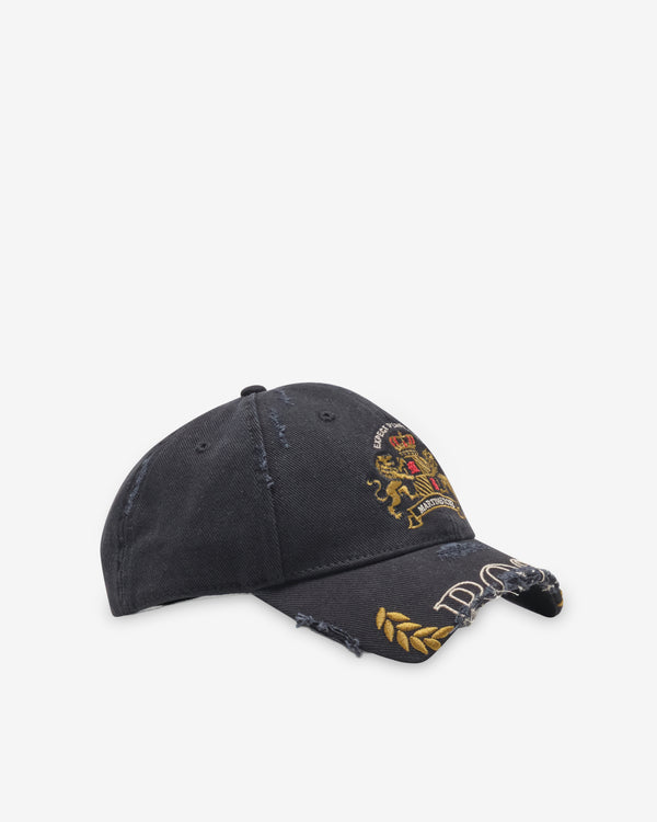 Martine Rose - Men's Cut Peak Cap - (Black Wash)