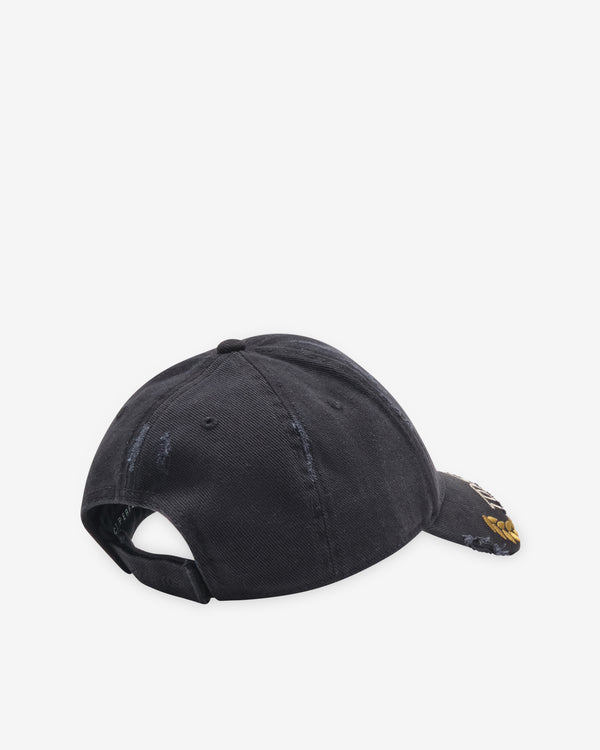 Martine Rose - Men's Cut Peak Cap - (Black Wash)