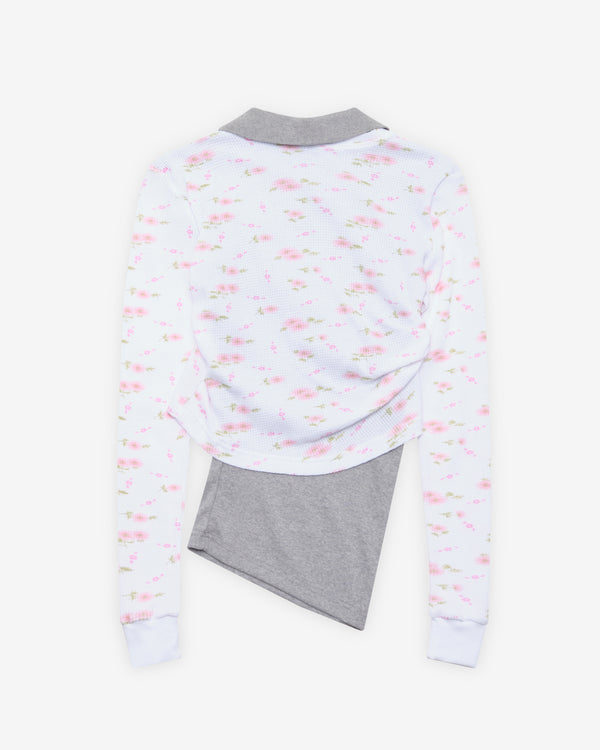 August Barron - Women's Pulled Polo - (White/Floral)