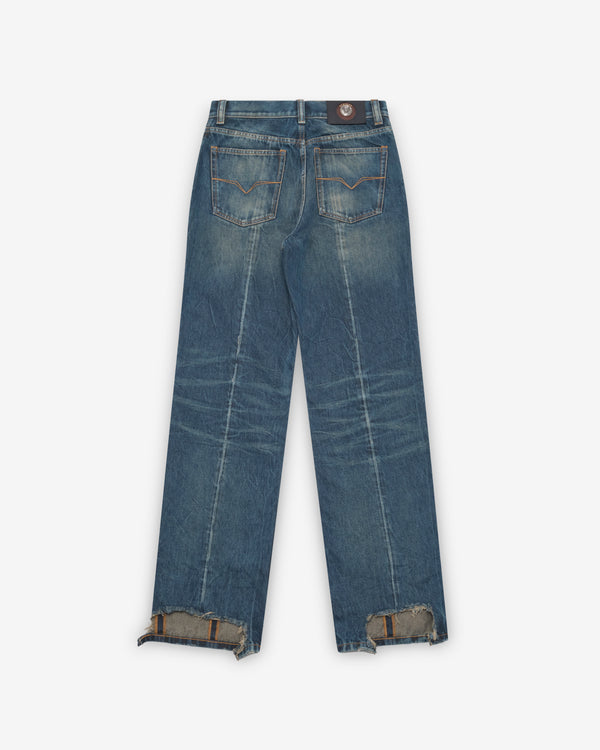 Versace - Men's Distressed Straight Jeans - (Dirty Blue)